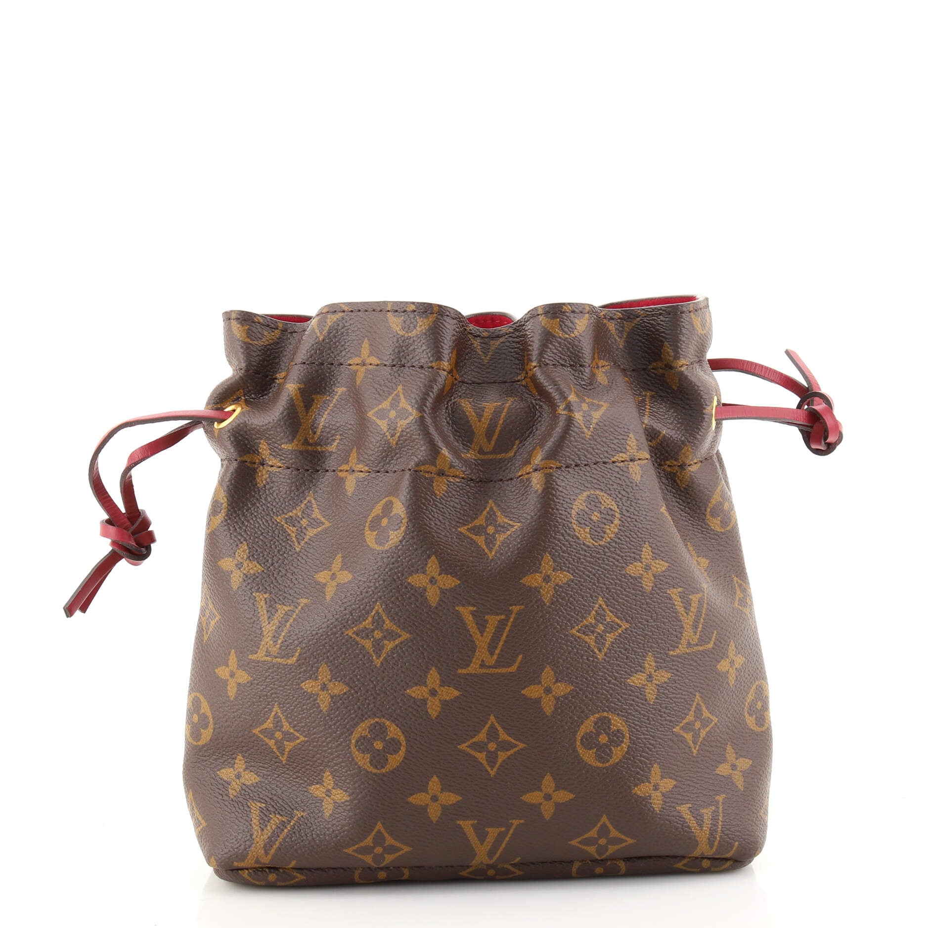 Louis Vuitton Noe Pouch Monogram Brown/Pink in Coated Canvas