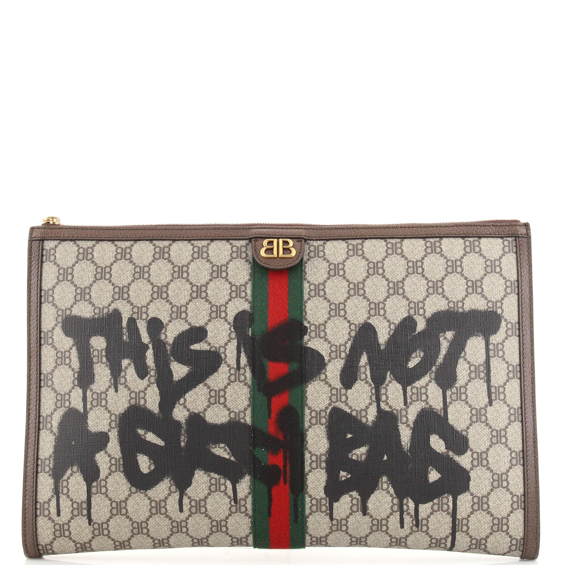 Gucci x Balenciaga The Hacker Project Graffiti Laptop Pouch Black