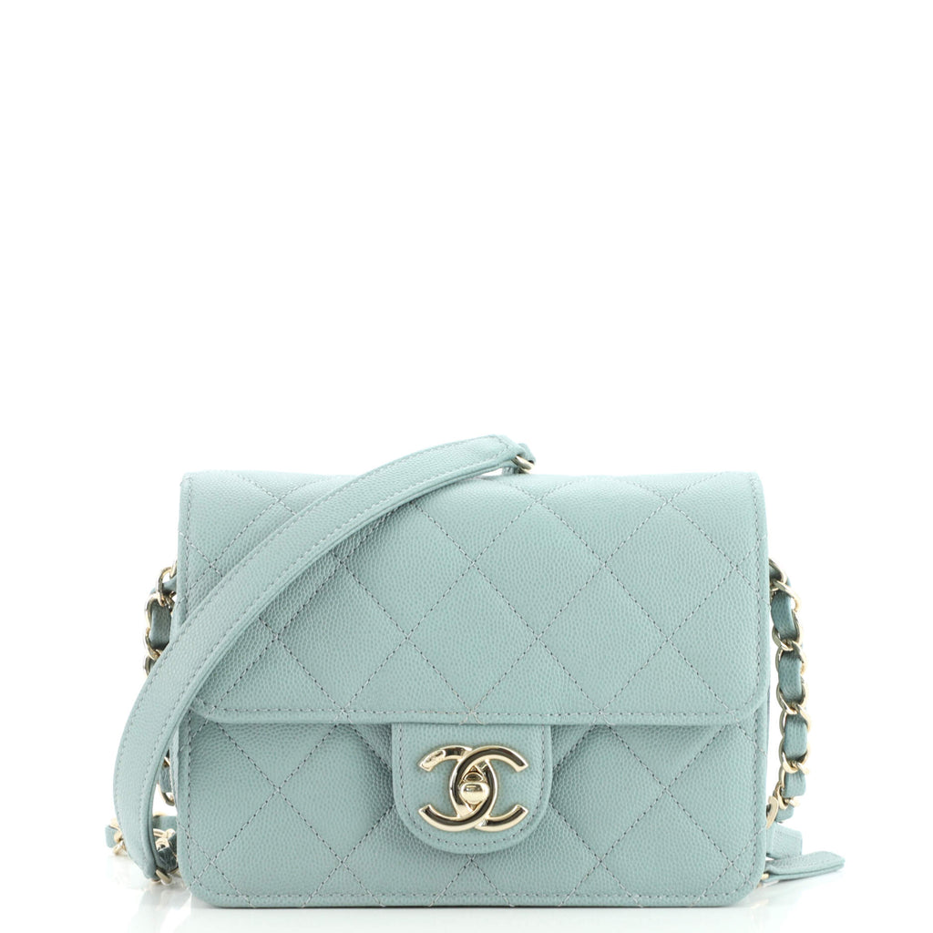 Chanel Like a Wallet Flap Bag Quilted Caviar Mini Green 156356249