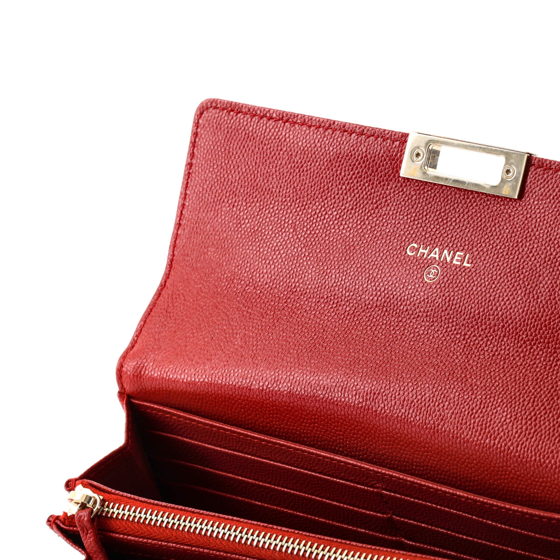 CHANEL Camellia Embossed Long Wallet