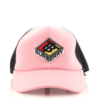 Burberry Logo Patch Baseball Cap Wool and Mesh Pink 15759069