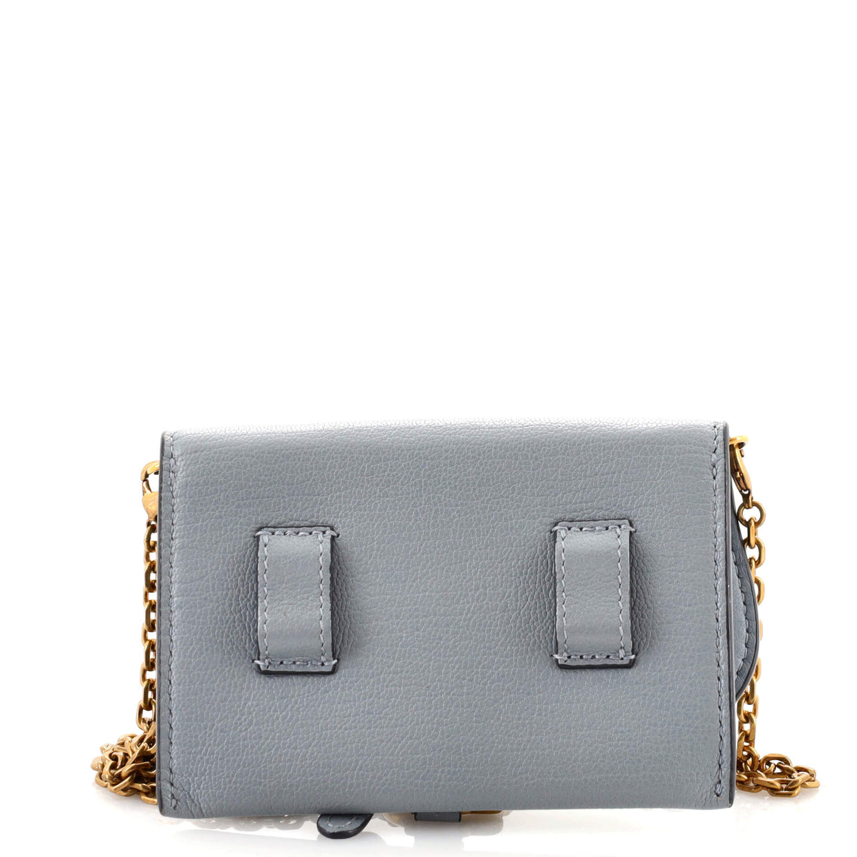 Christian Dior Saddle Nano Pouch Leather Blue 1580381