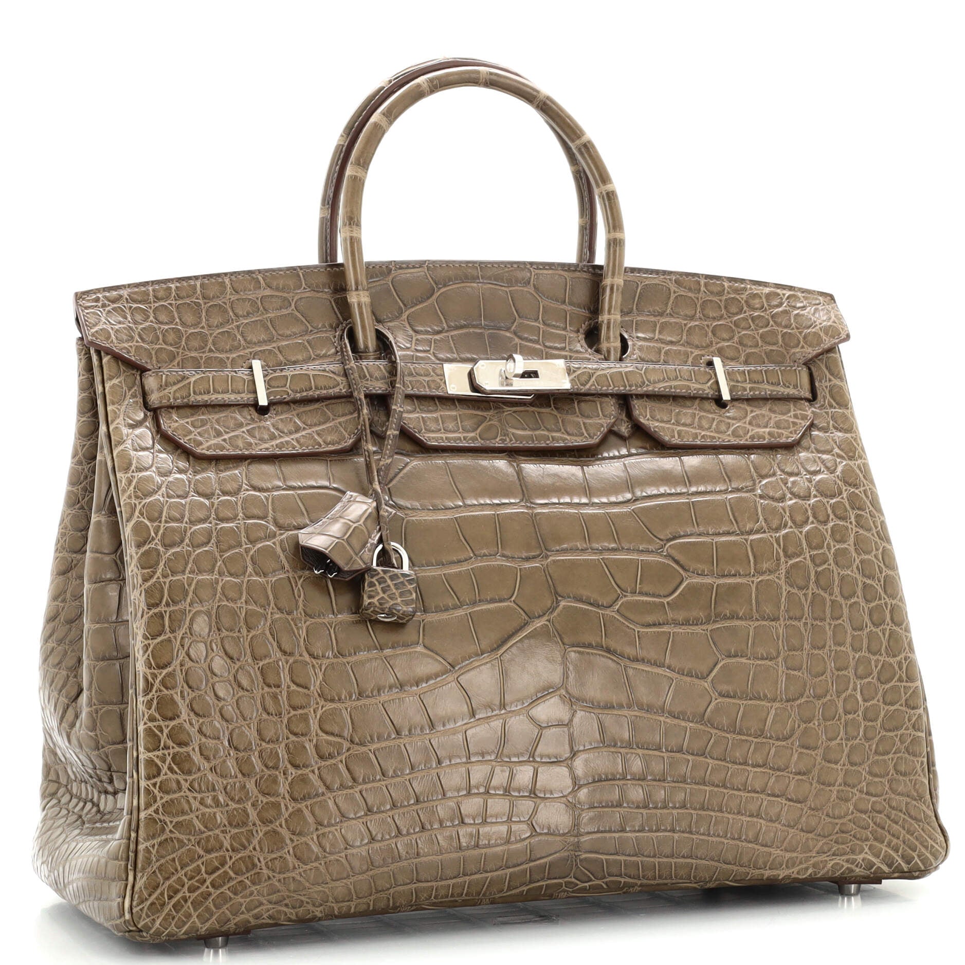 Hermes Birkin Handbag Vert Olive Matte Alligator with Palladium