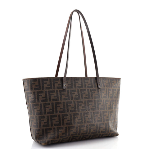 Fendi Roll Tote Zucca Coated Canvas Medium Brown 1586521