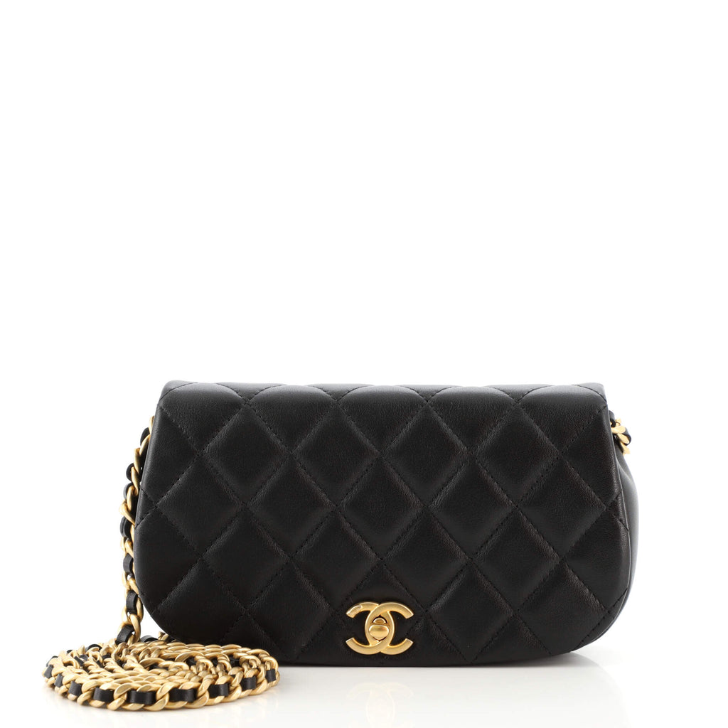 Chanel Coco Mail Clutch with Chain Quilted Calfskin Black 1586971