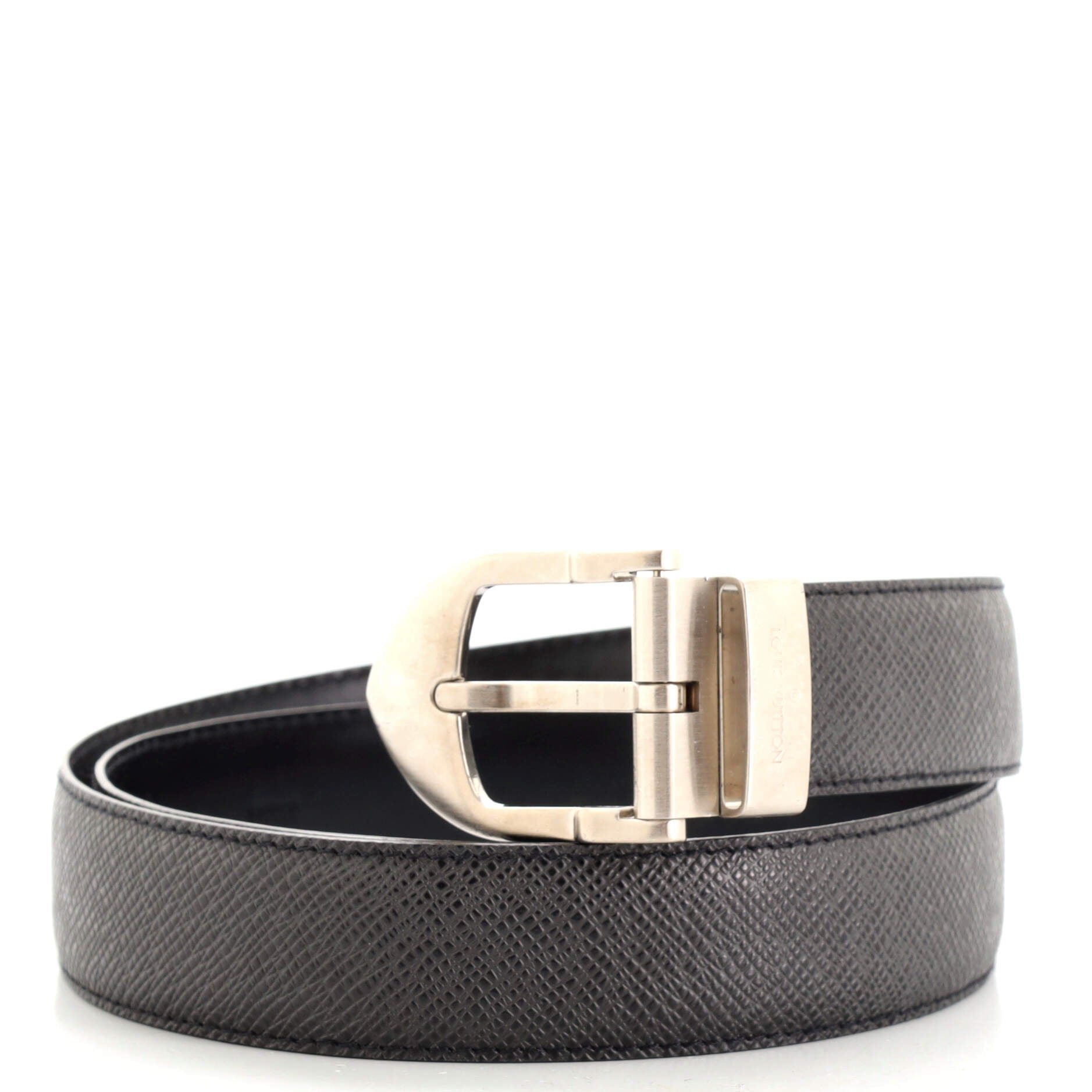 Louis Vuitton Belt Damier Graphite Reversible Taiga mens