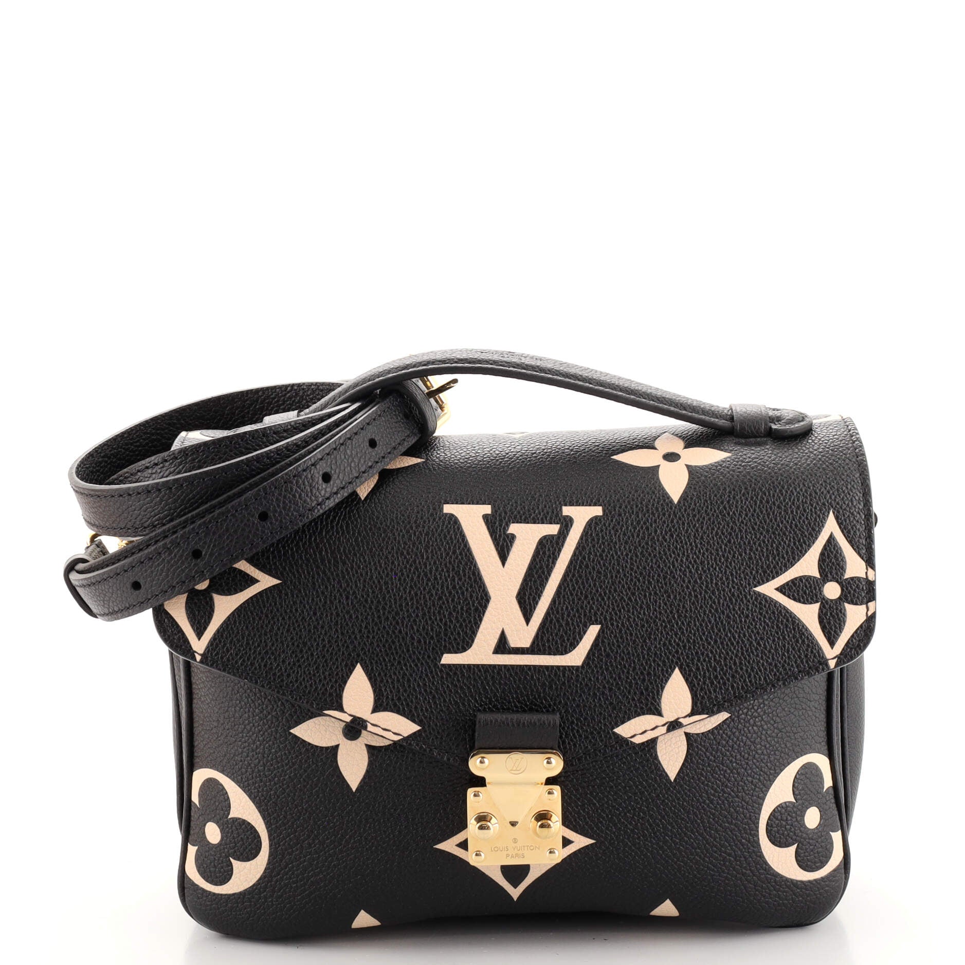 Louis Vuitton Limited Edition Crafty Monogram Pochette Metis in Black  Crossbody