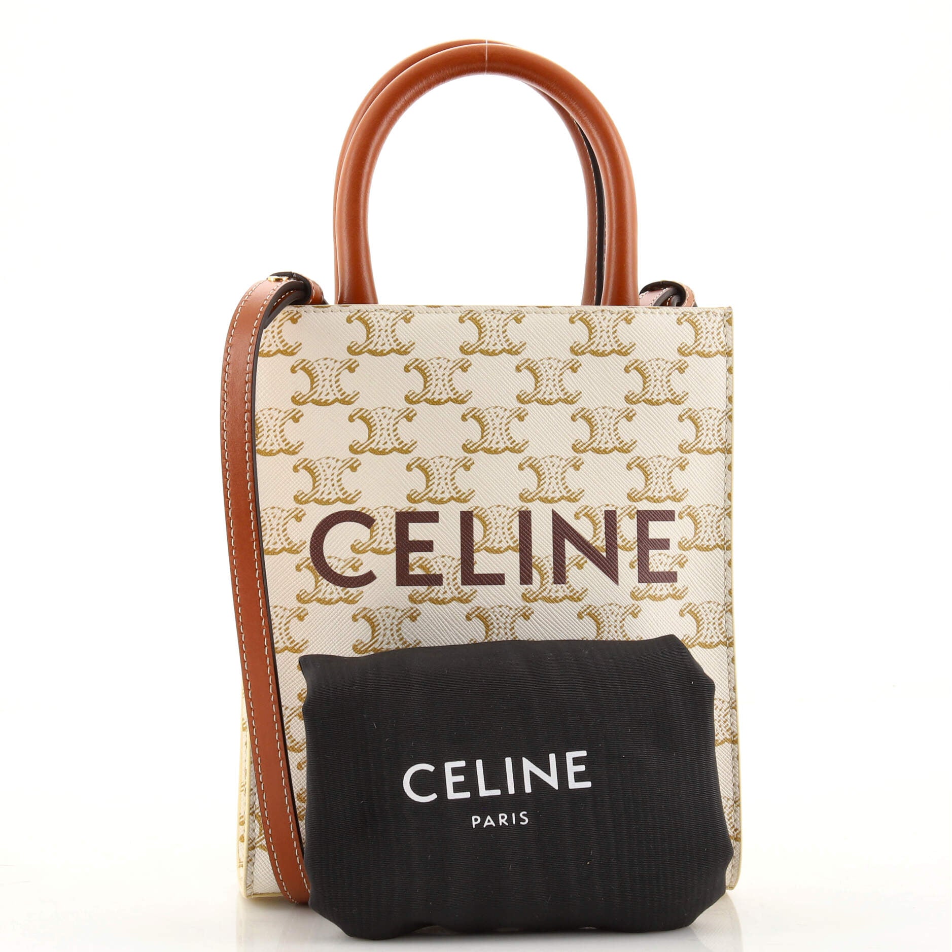 CELINE Vertical Cabas Tote Triomphe Coated Canvas Mini