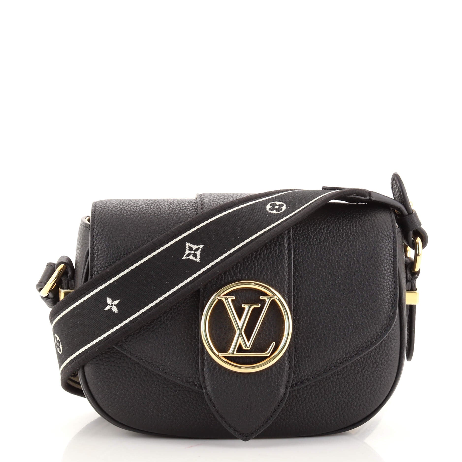 Louis Vuitton Womens Pont 9 Bag White Leather MM Shoulder Bag
