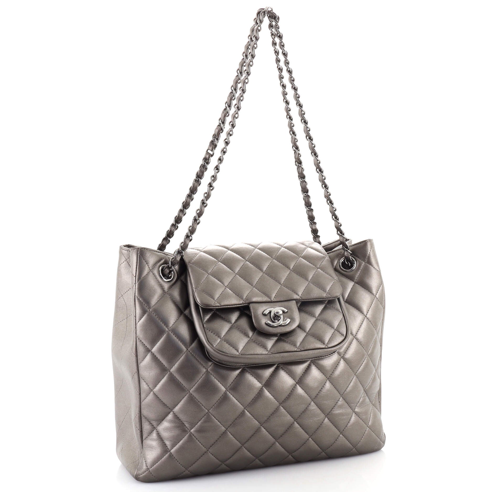 CHANEL Classic Flap Shopping Tote Quilted Lambskin Medium