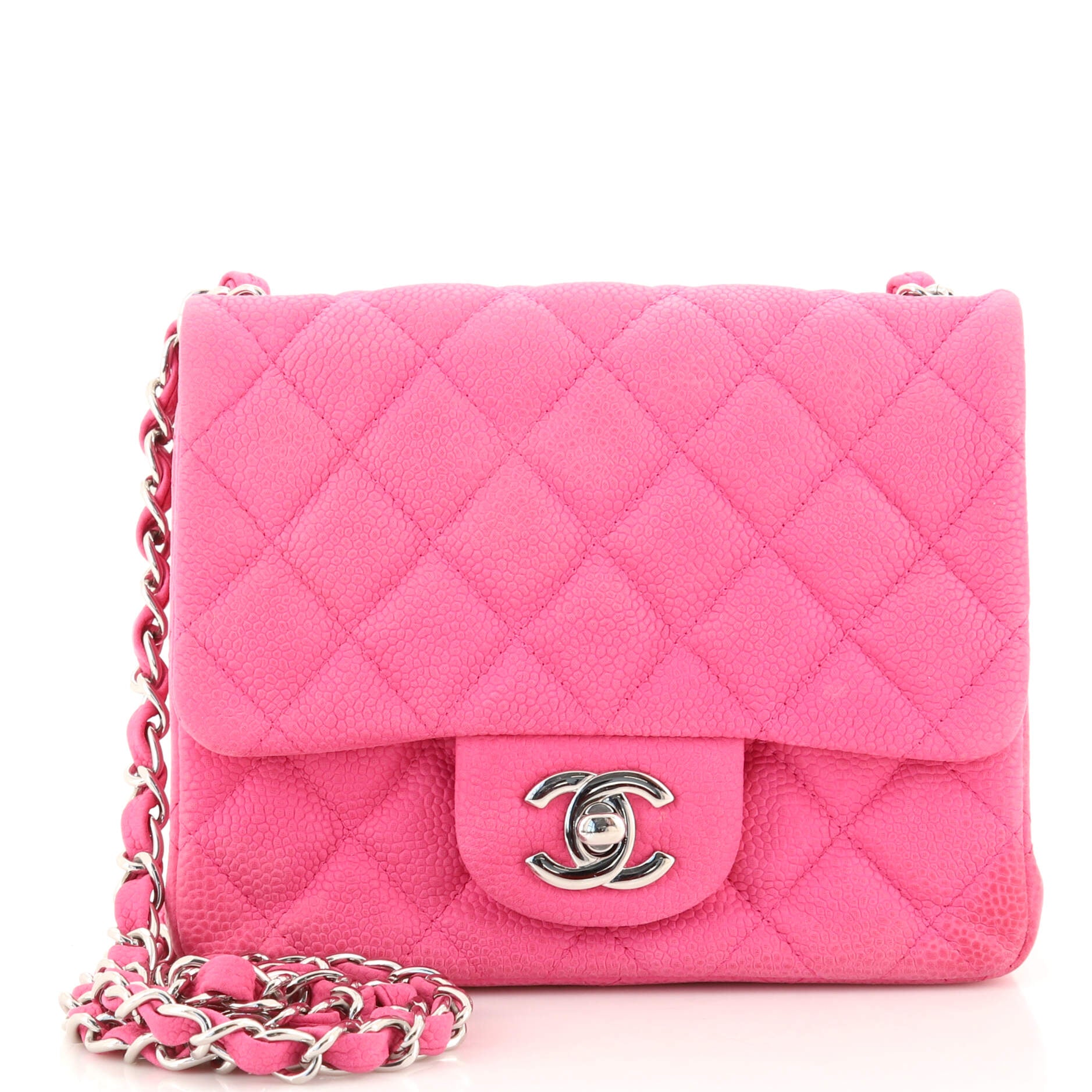 CHANEL, Bags, Chanel Hot Pink Tweed Mini Flap Bag