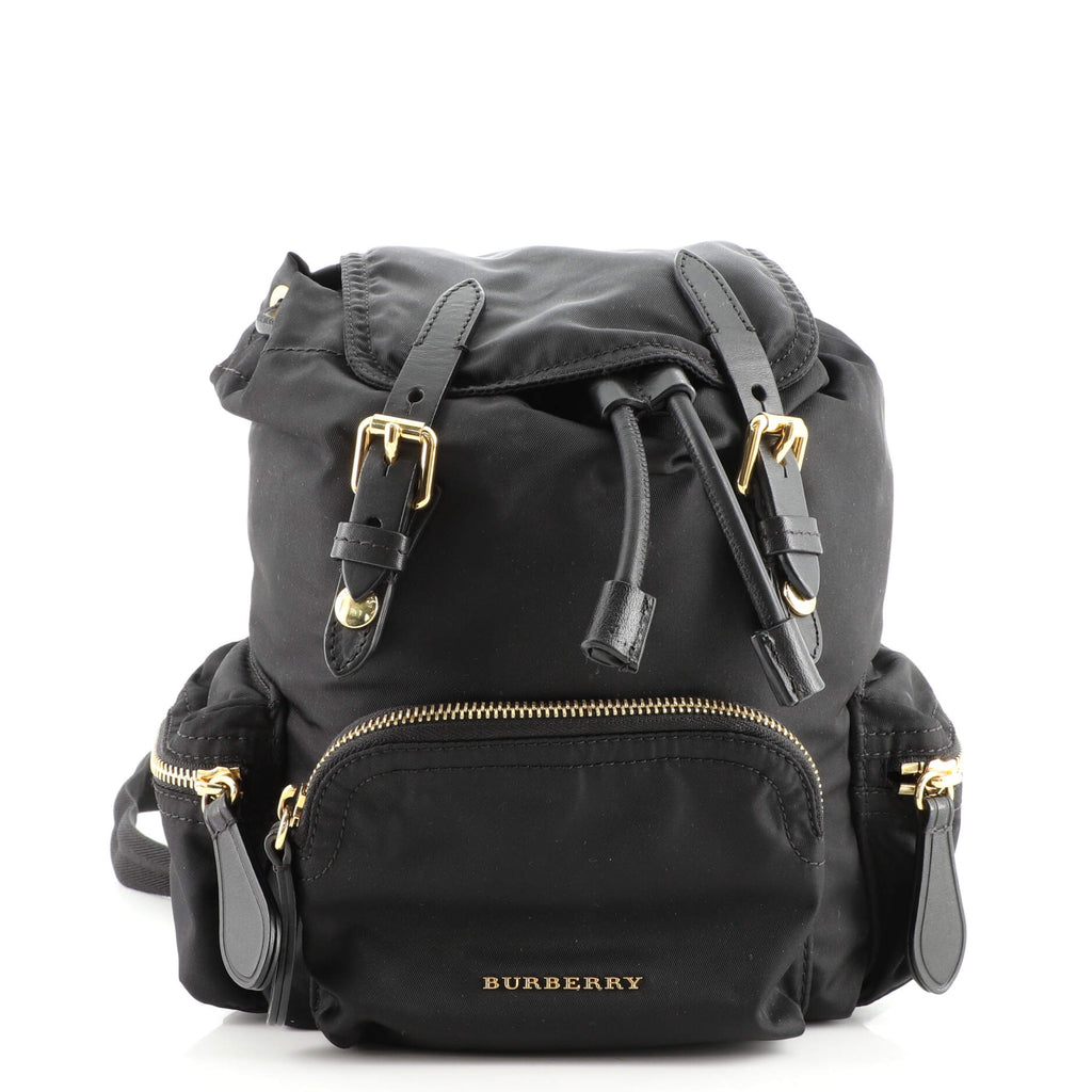 Burberry Rucksack Backpack Nylon with Leather Small Black 1623351