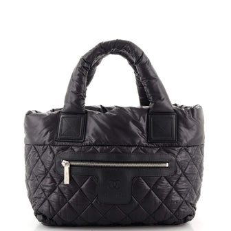 Chanel Coco Cocoon Reversible Tote Quilted Nylon Small Black 162751119