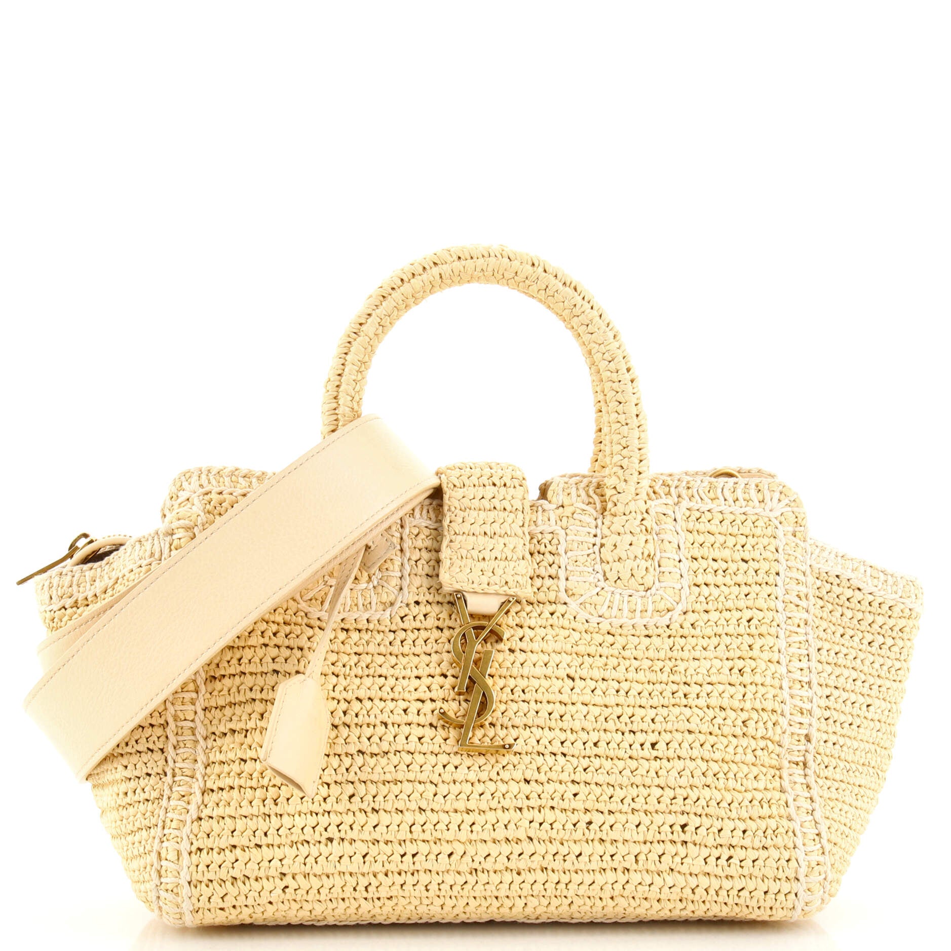 Saint Laurent Monogram Cabas Downtown Straw Baby