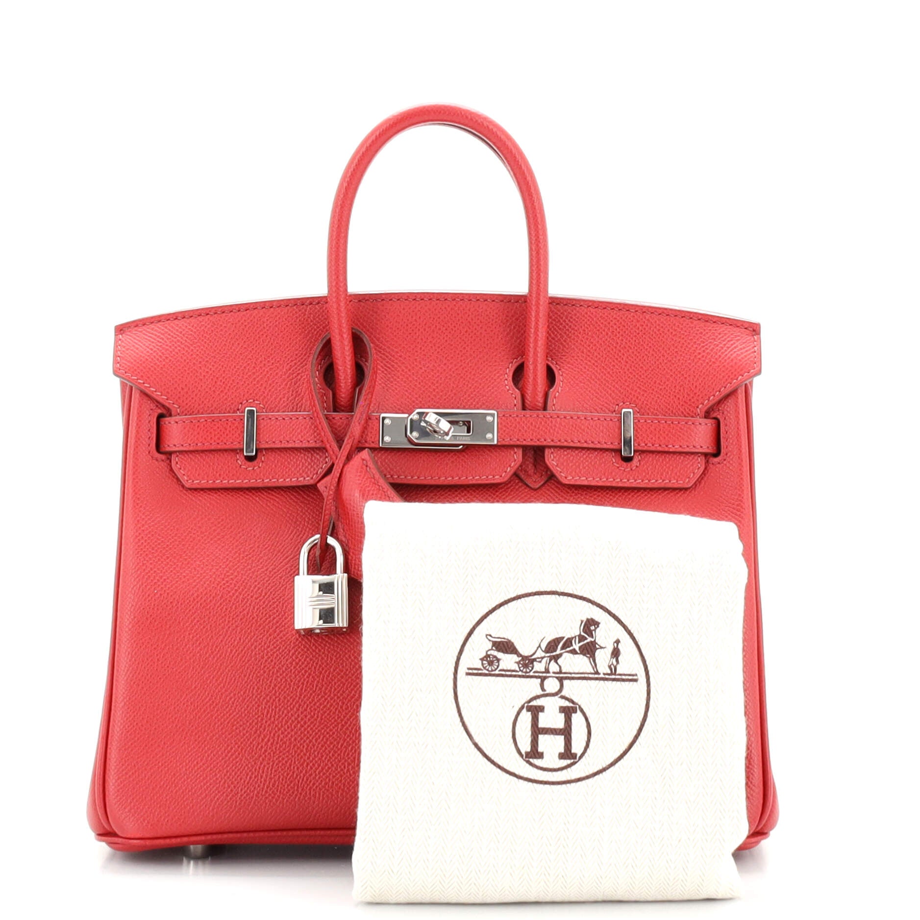 Hermes Birkin Handbag Rouge Garance Epsom with Palladium Hardware 25