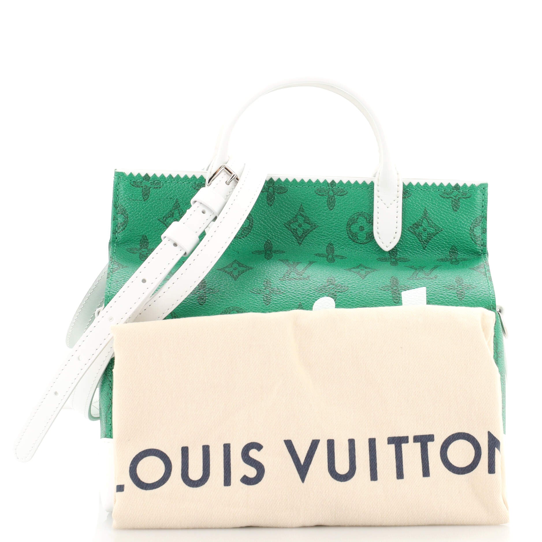 Louis Vuitton Litter Bag Monogram Green in Coated Canvas with