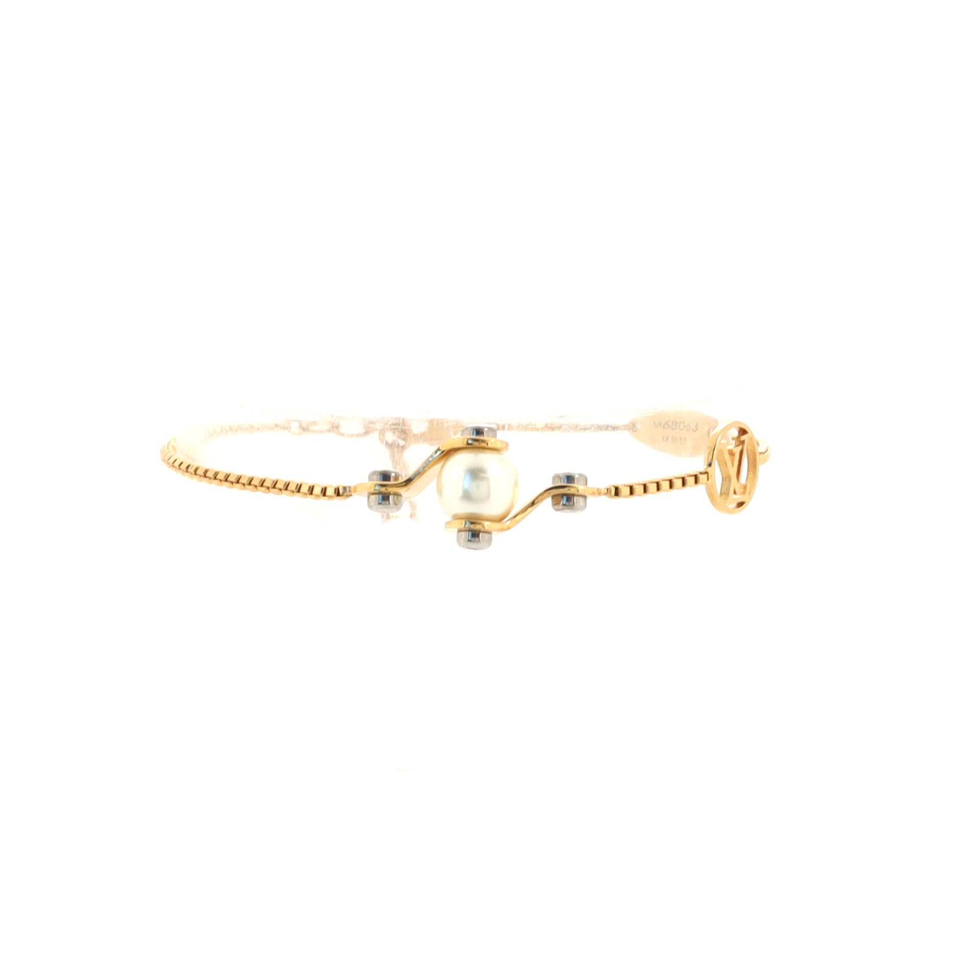 Louis Vuitton Bracelet Speedy Gold Fake Pearl M68063