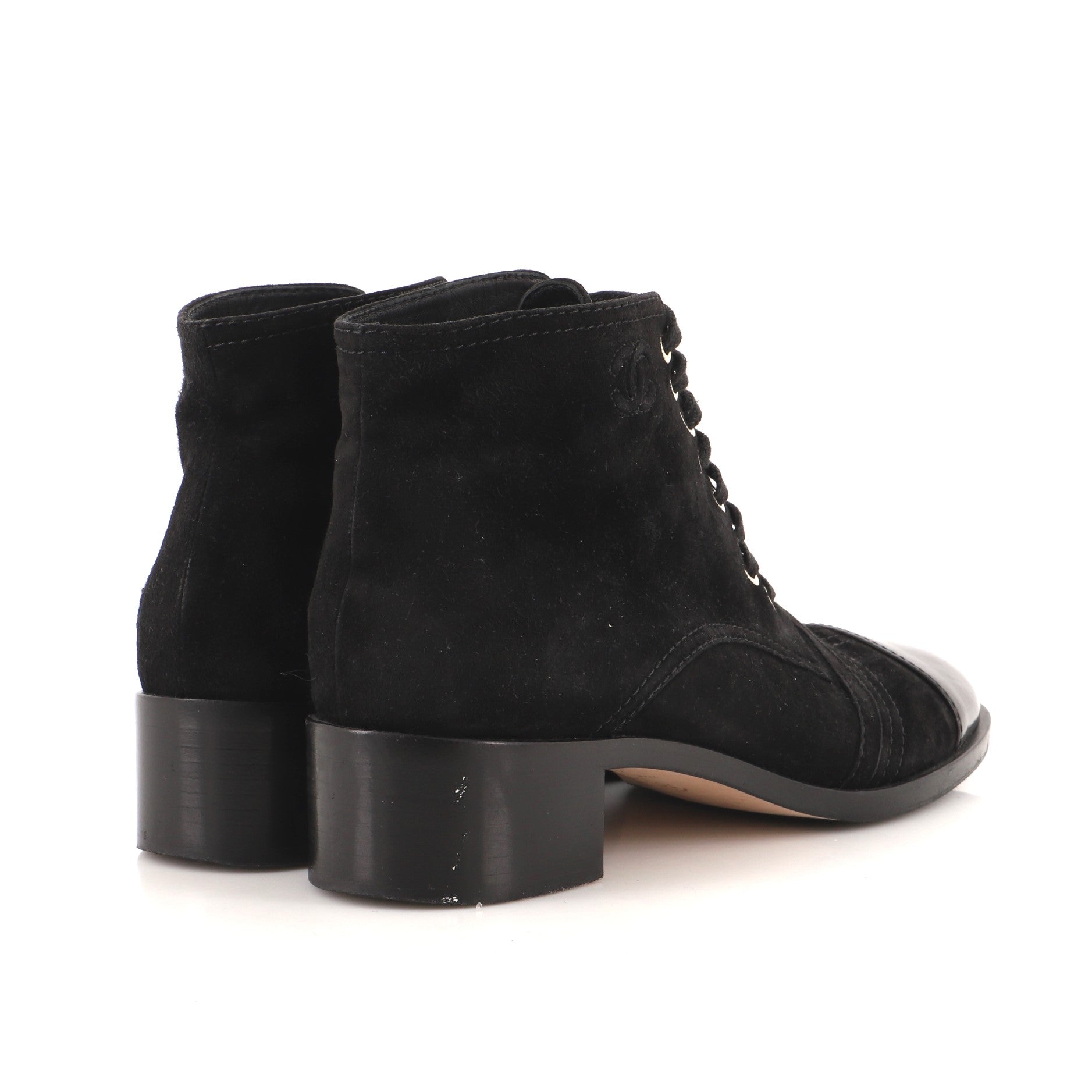 Ankle boots Chanel Black size 38 EU in Suede - 34442735