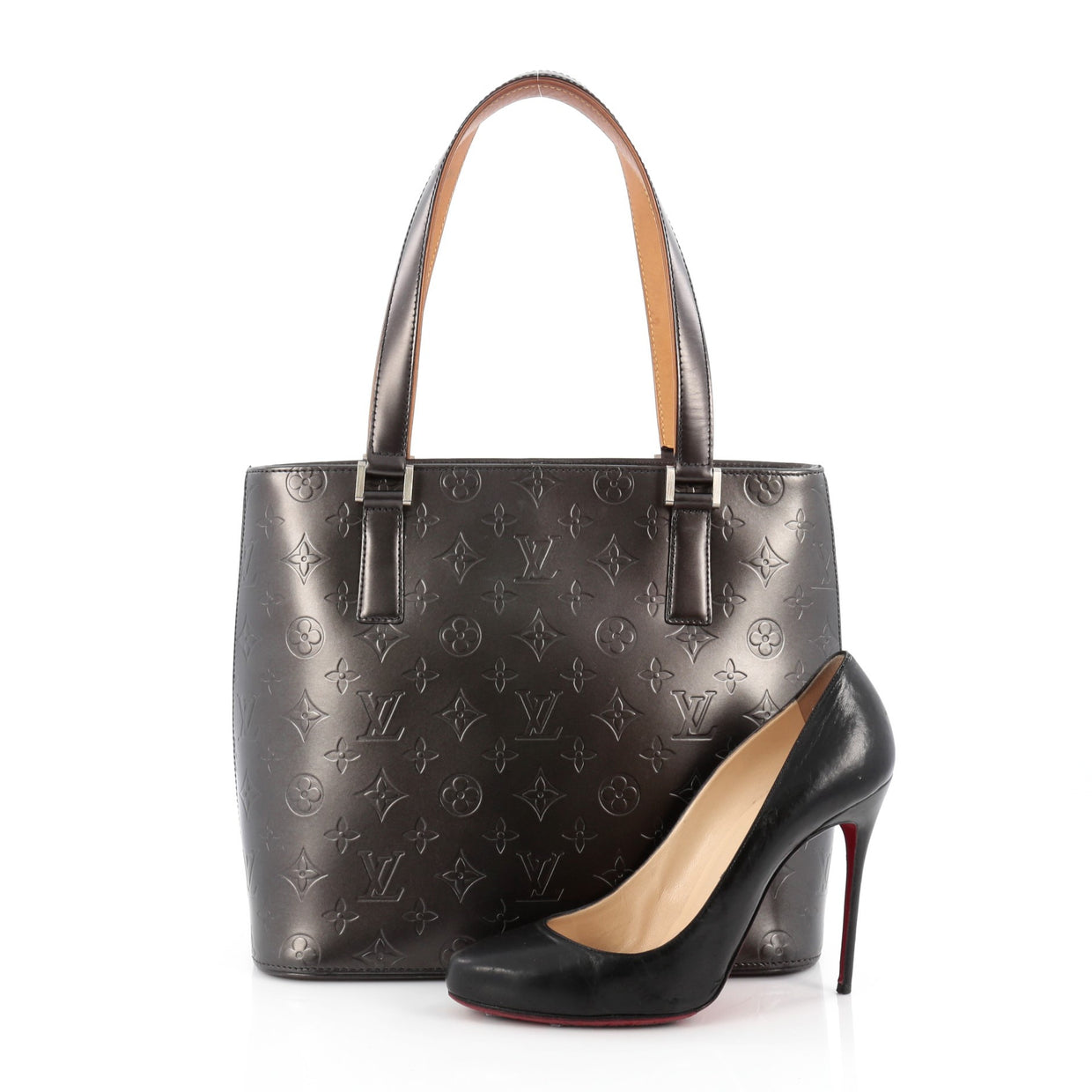 Buy Louis Vuitton Mat Stockton Handbag Monogram Vernis Gray 1649301