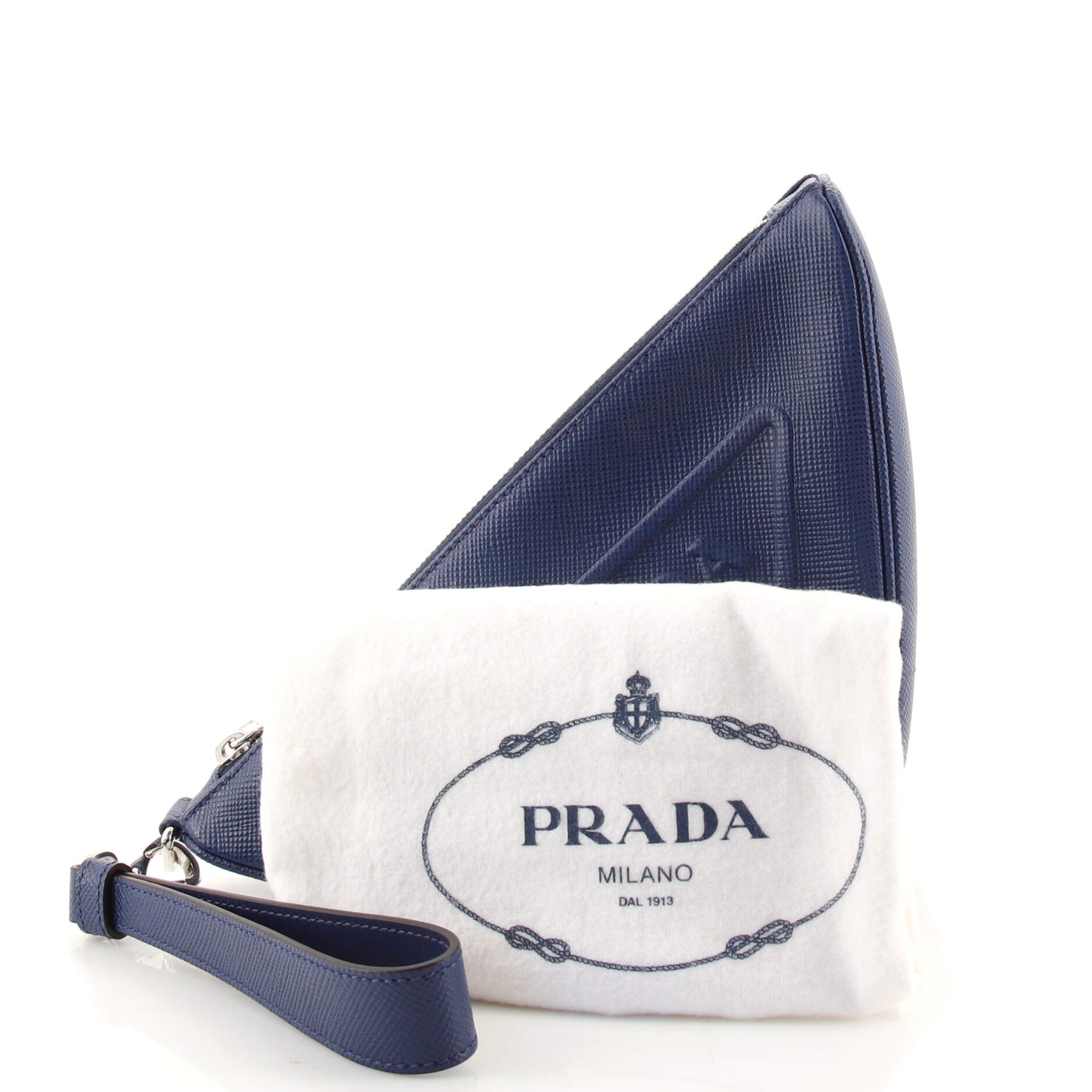 Prada Triangle Logo Zip Camera Crossbody Bag