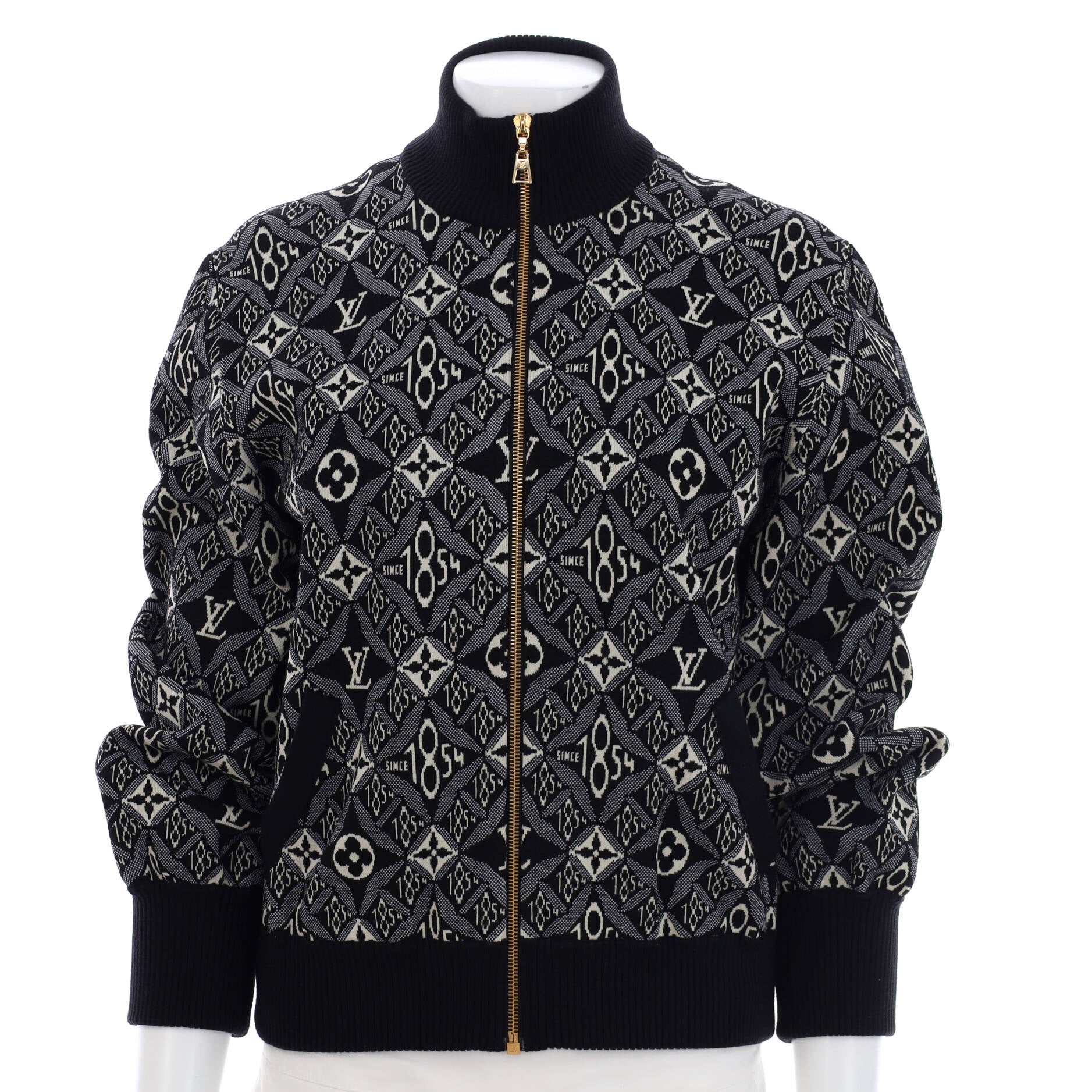 TRENDDING Louis Vuitton Luxury Brand Gold Mix Black Bomber Jacket Limited  Edition