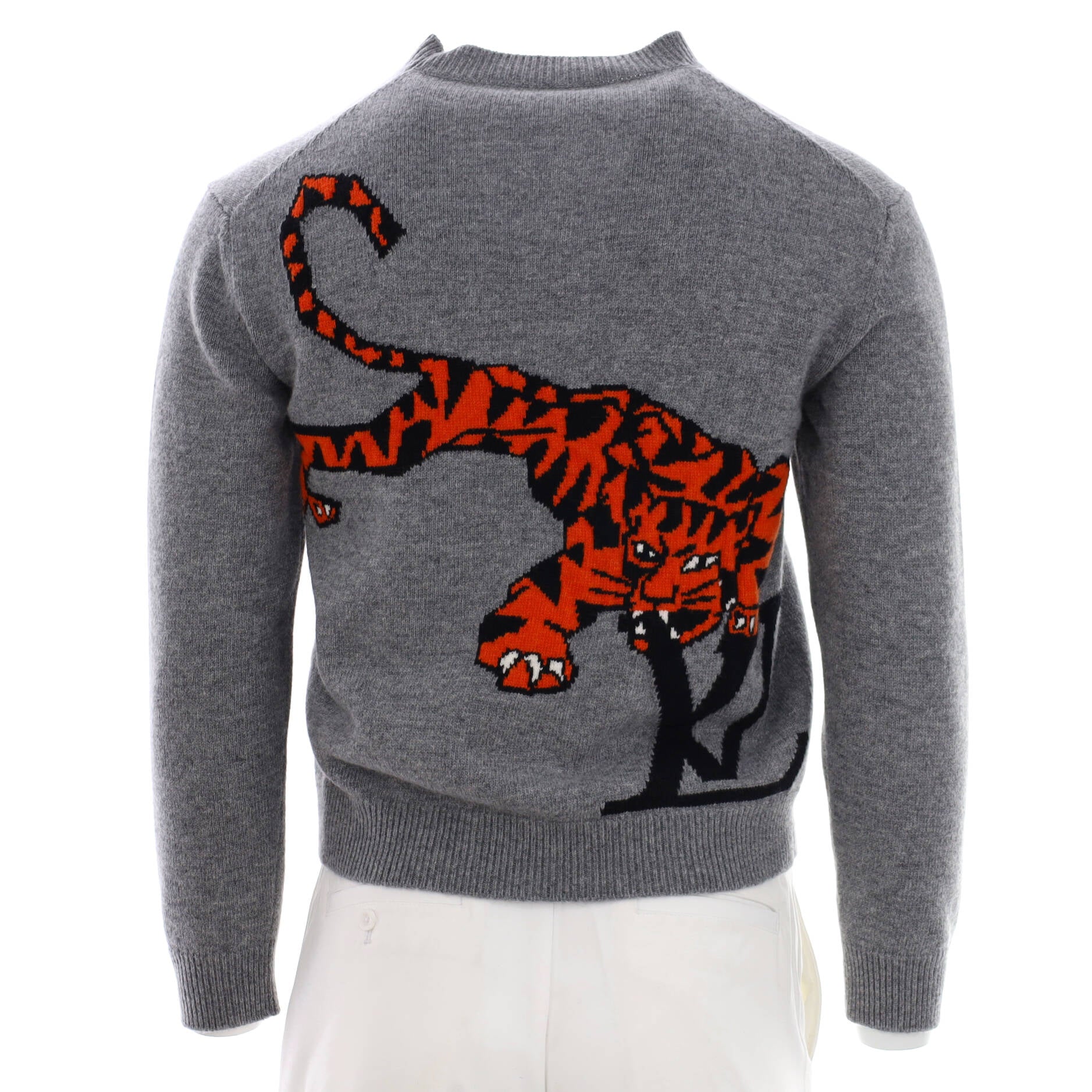 Louis Vuitton Grey Tiger Wool Knitted Sweater