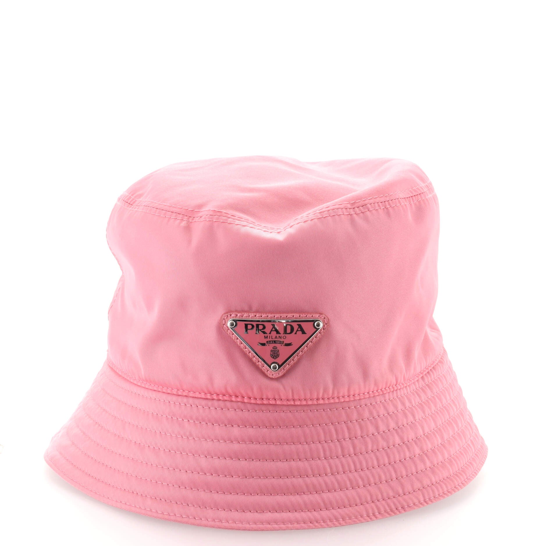 Prada Logo-plaque Shearling Bucket Hat in Pink