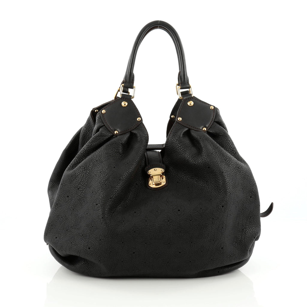 Louis Vuitton Black Monogram Mahina Leather Carmel Bag - Yoogi's