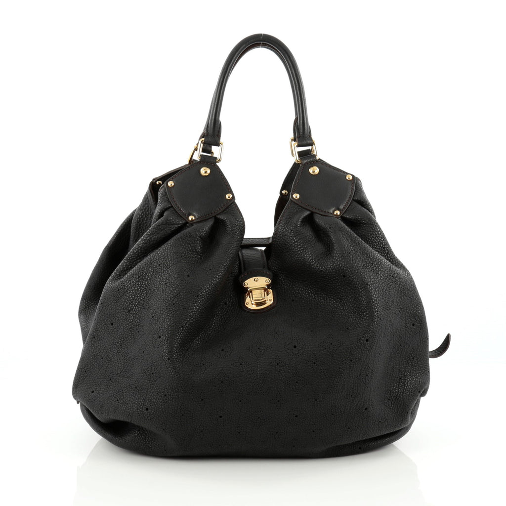 Louis Vuitton Black Monogram Mahina Leather Selene PM Bag - Yoogi's Closet