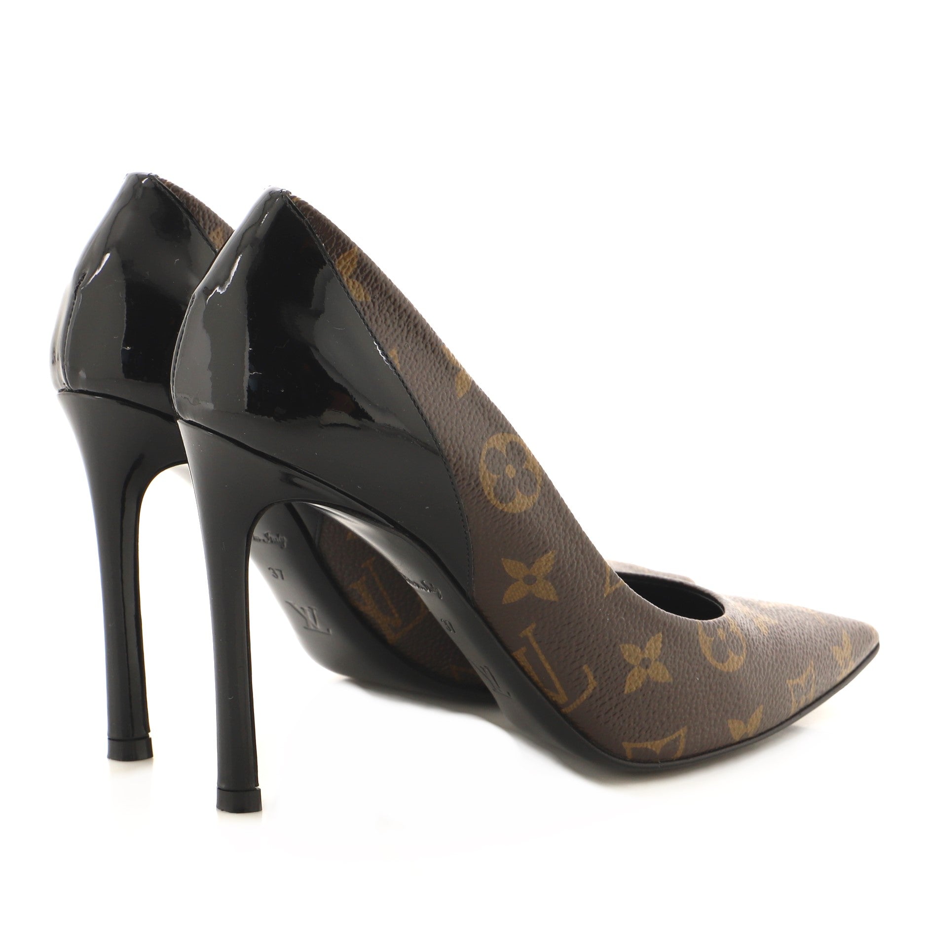 Louis Vuitton Monogram Canvas And Patent Leather Cherie Pumps Size