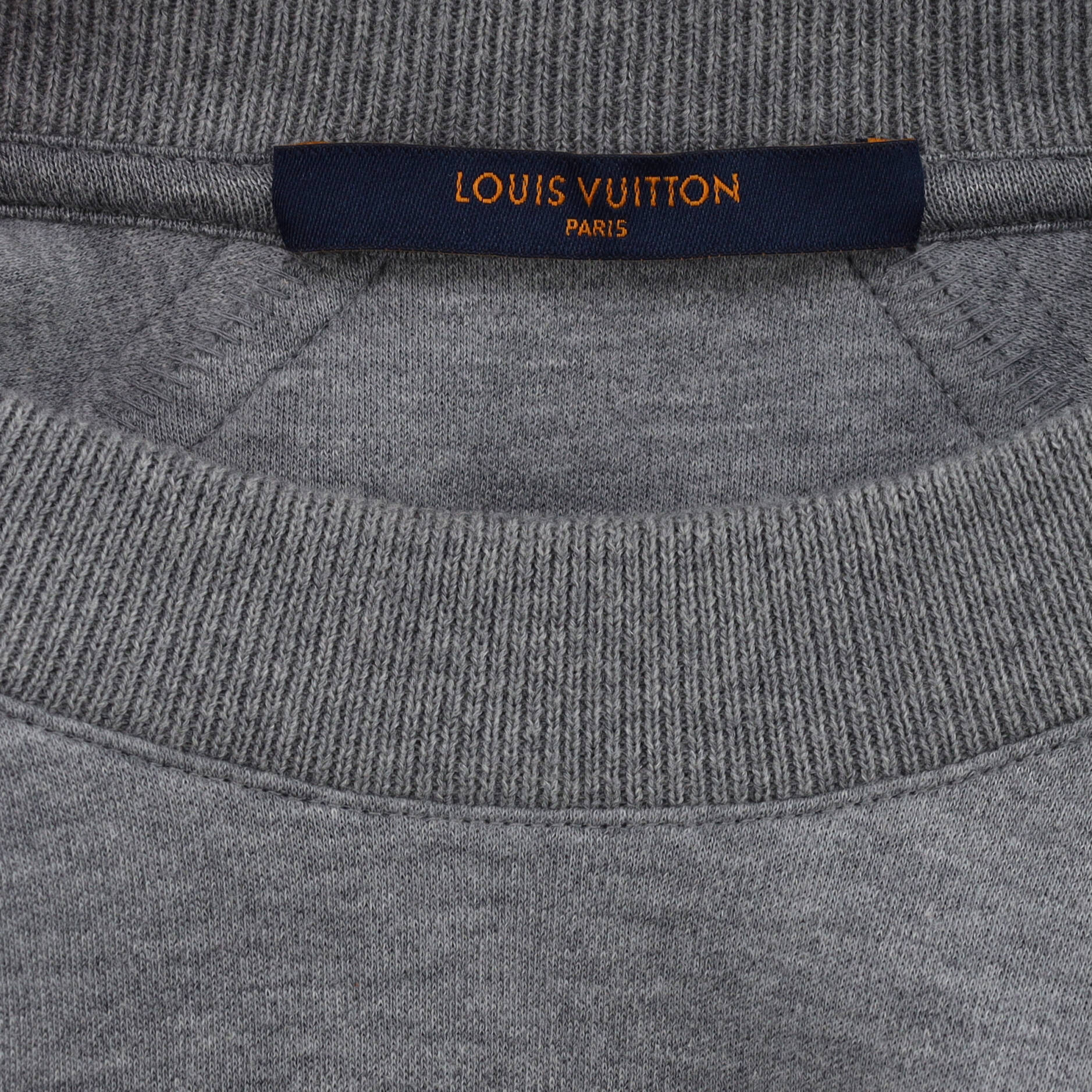 Louis Vuitton Men's Gray Cotton Polyamide Scuba Style Sweater With