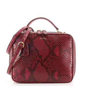 100% AUTH NIB $2,290 Mark Cross Grace Lungo Box Bag, Grain Leather RED