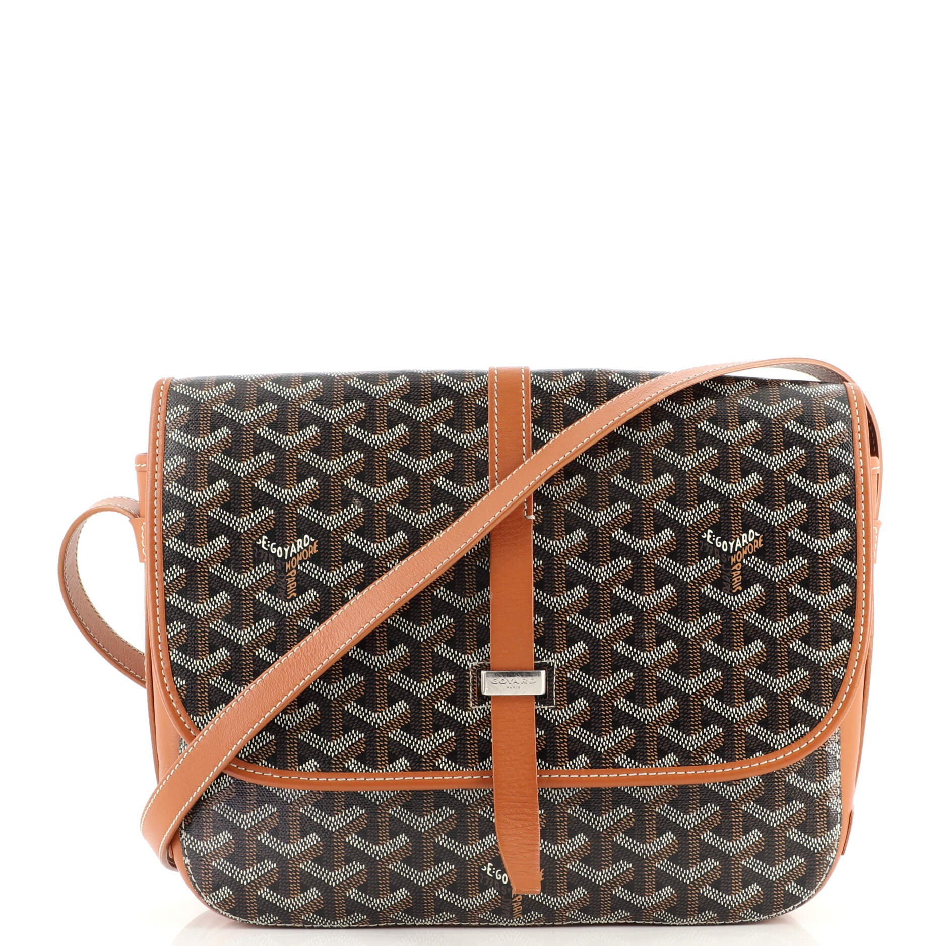 Goyard Brown Goyardine Coated Canvas and Leather Belvedere MM