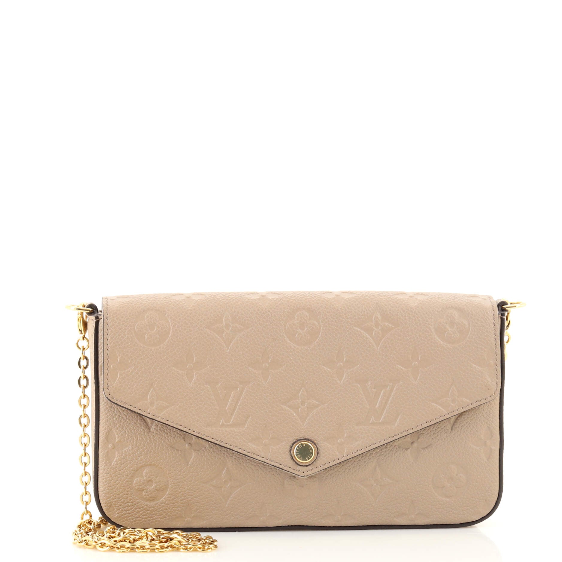 Louis Vuitton Pochette Felicie GM Empreinte Beige Crossbody Bag