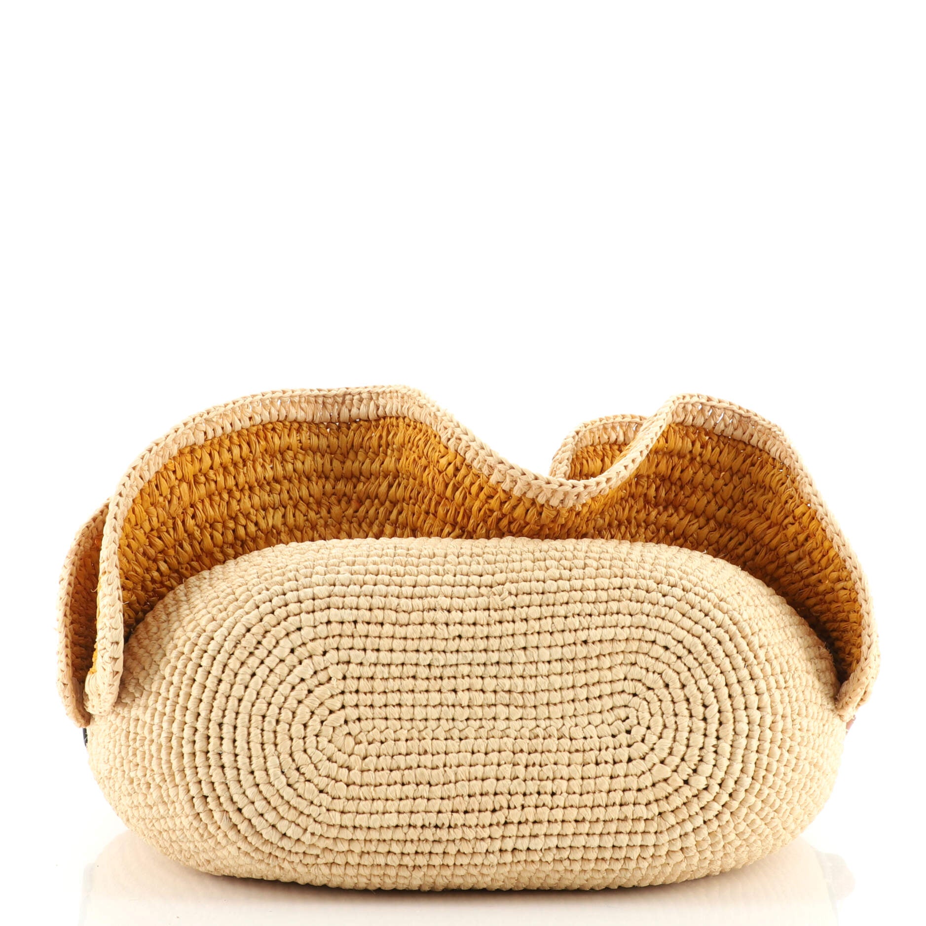 Loewe Paula's Ibiza Ruffle Pochette Crossbody Bag Woven Raffia