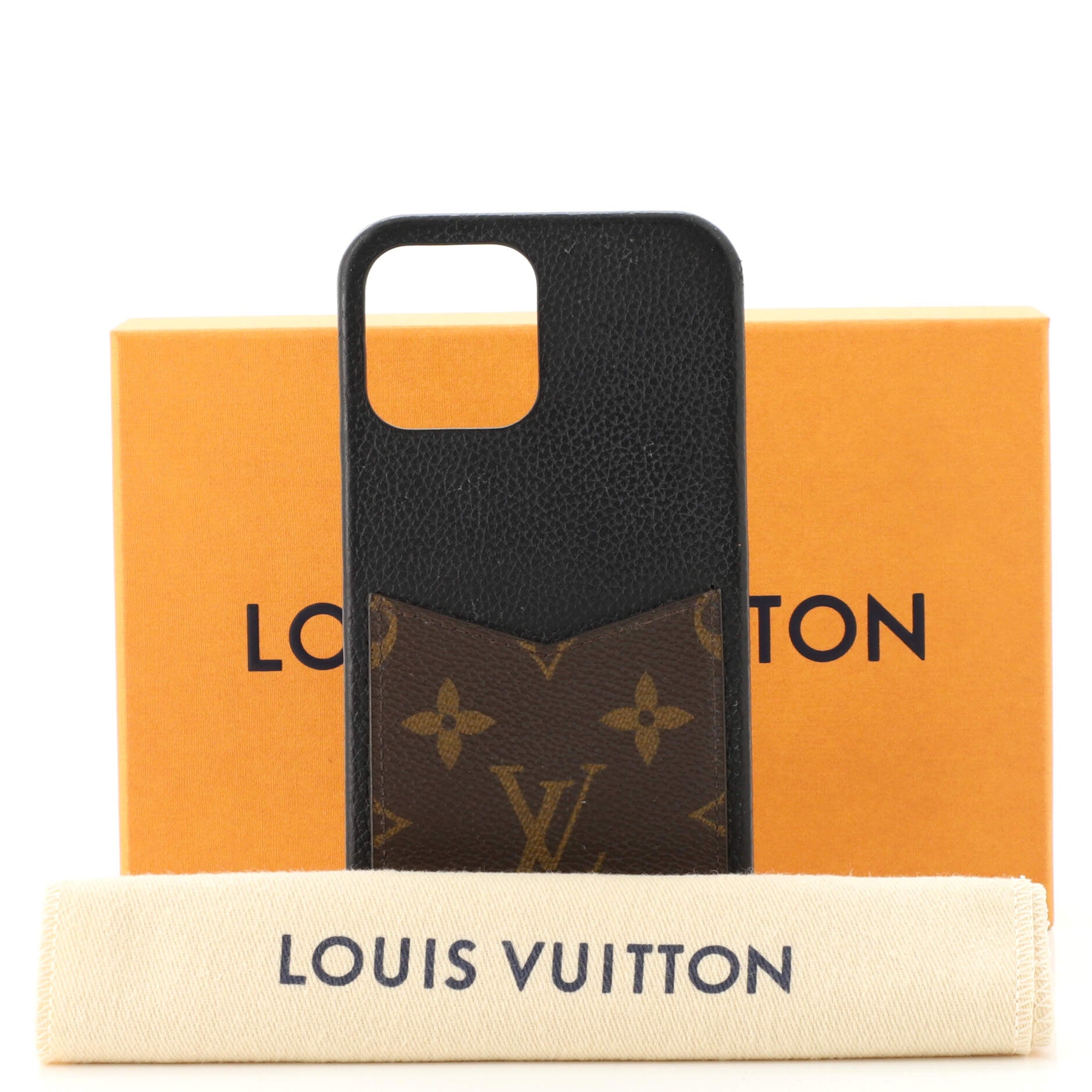 Louis Vuitton Bumper Case Leather with Monogram Canvas iPhone 12