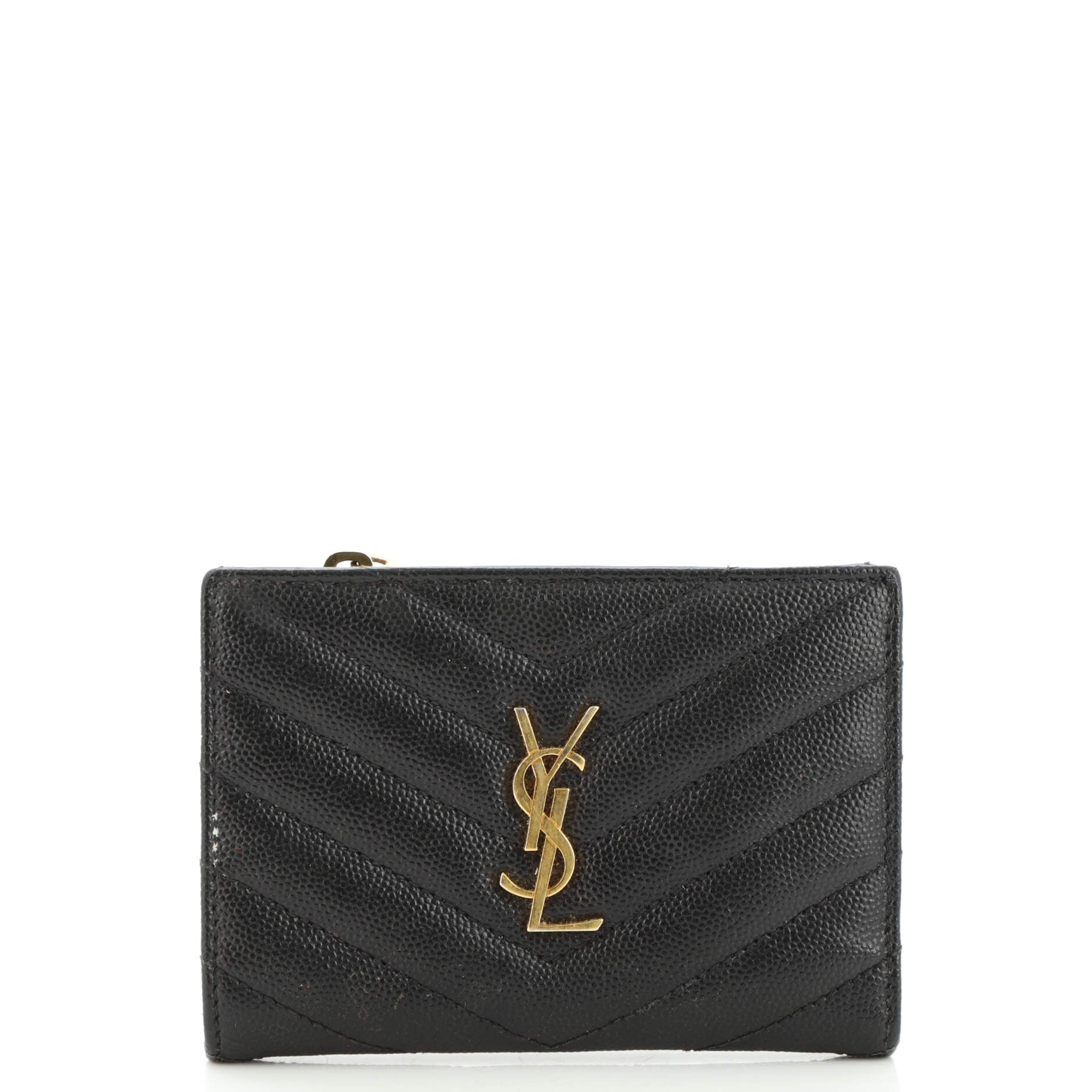 Saint Laurent Tiny Monogram Bifold Leather Wallet