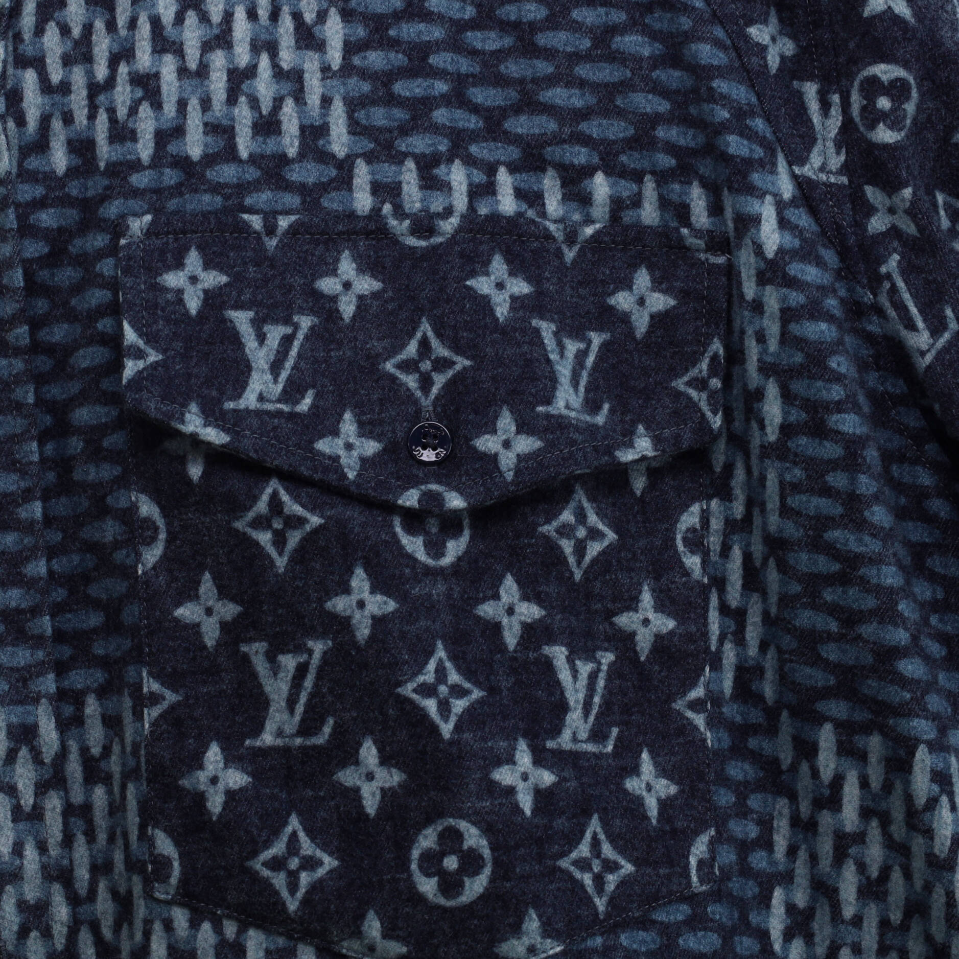 Louis Vuitton Men's Nigo Button Shirt Jacket Giant Damier Waves