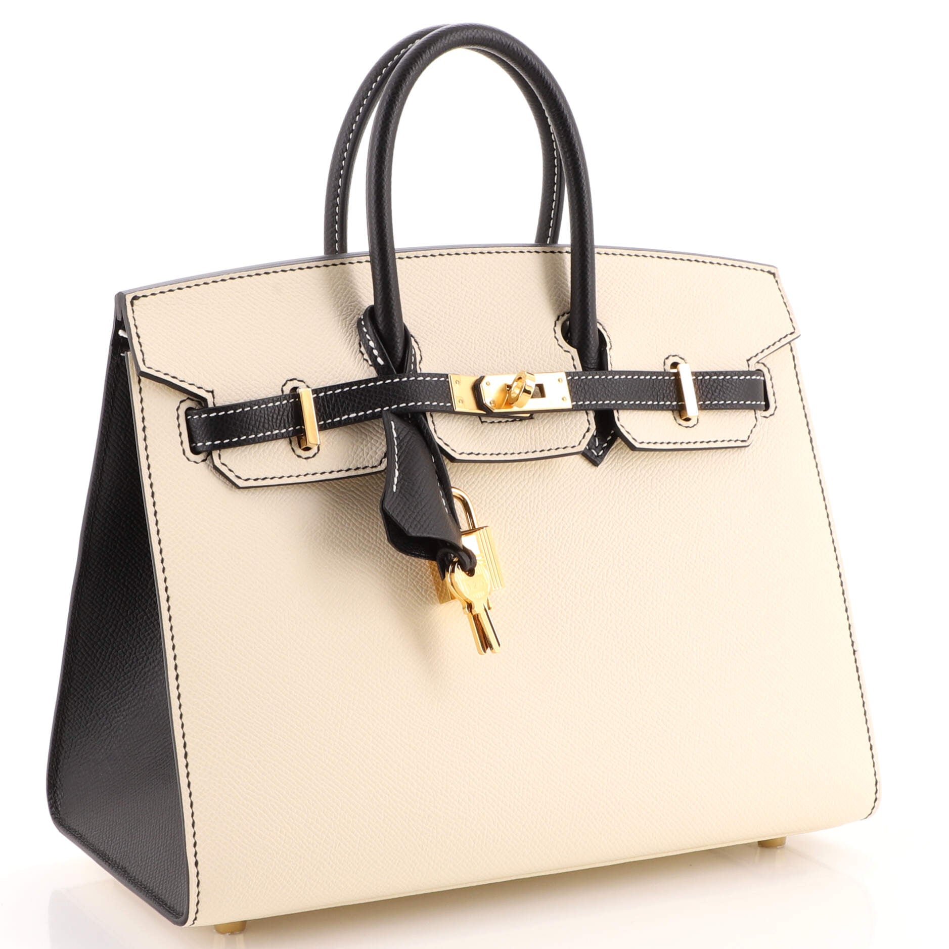 Hermes Birkin Sellier Bag Bicolor Epsom with Brushed Gold Hardware