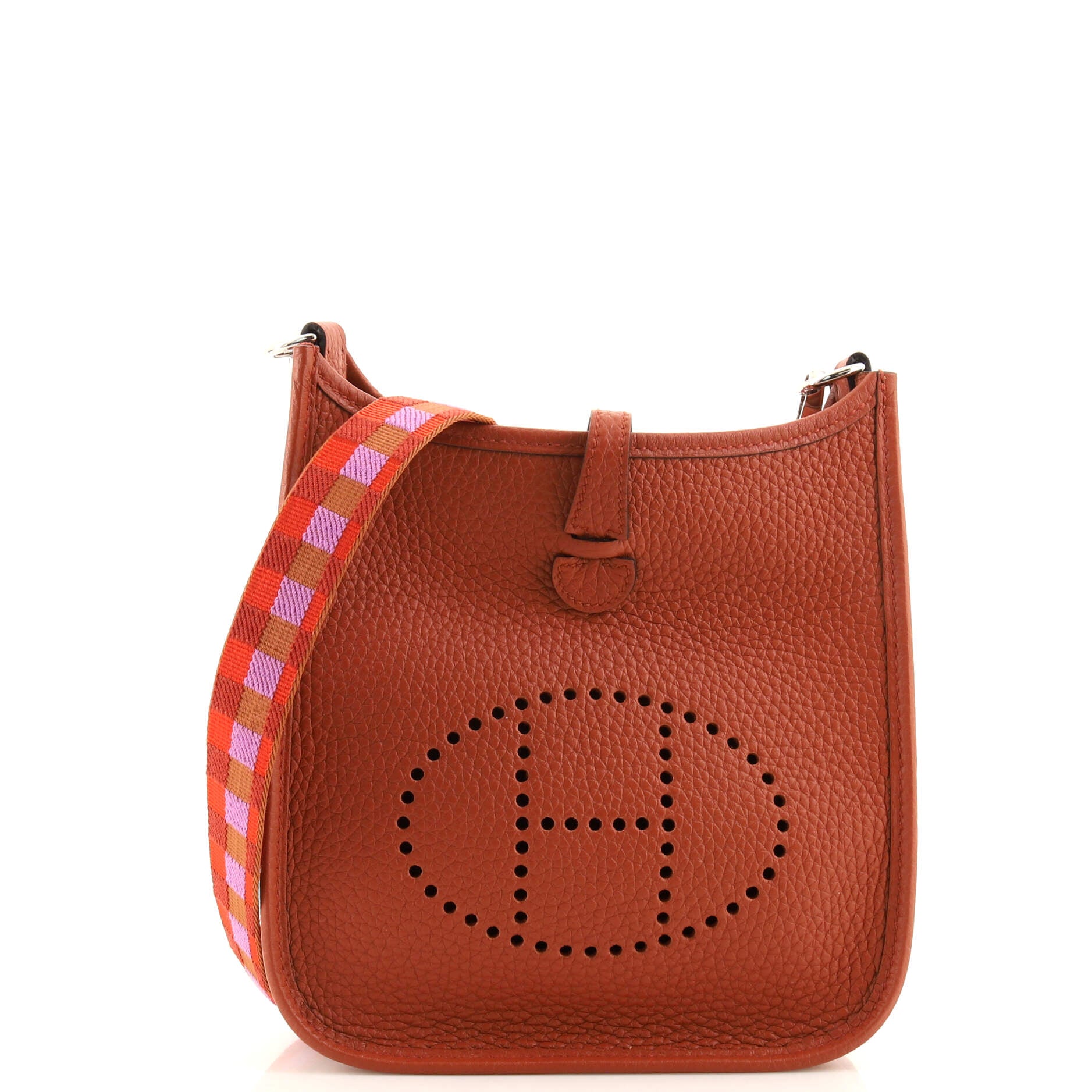 Hermes Constance Mini Shoulder Bag in Brick Red Box Leather