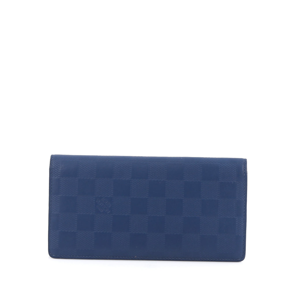 Buy Louis Vuitton Brazza Wallet Damier Infini Leather Blue 1775001 – Rebag