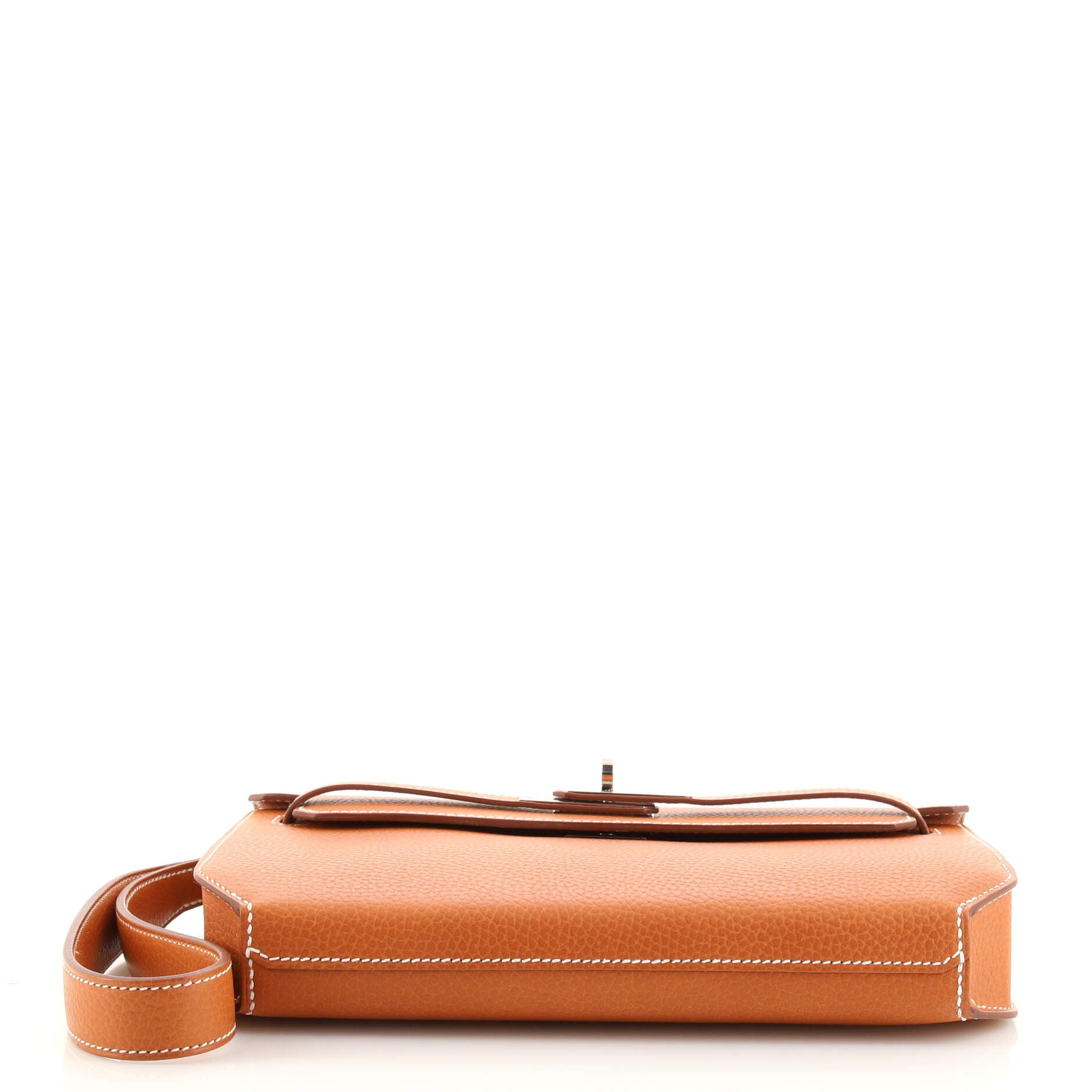 Hermès Étoupe Togo Leather Kelly Depeches 25cm Pochette at 1stDibs