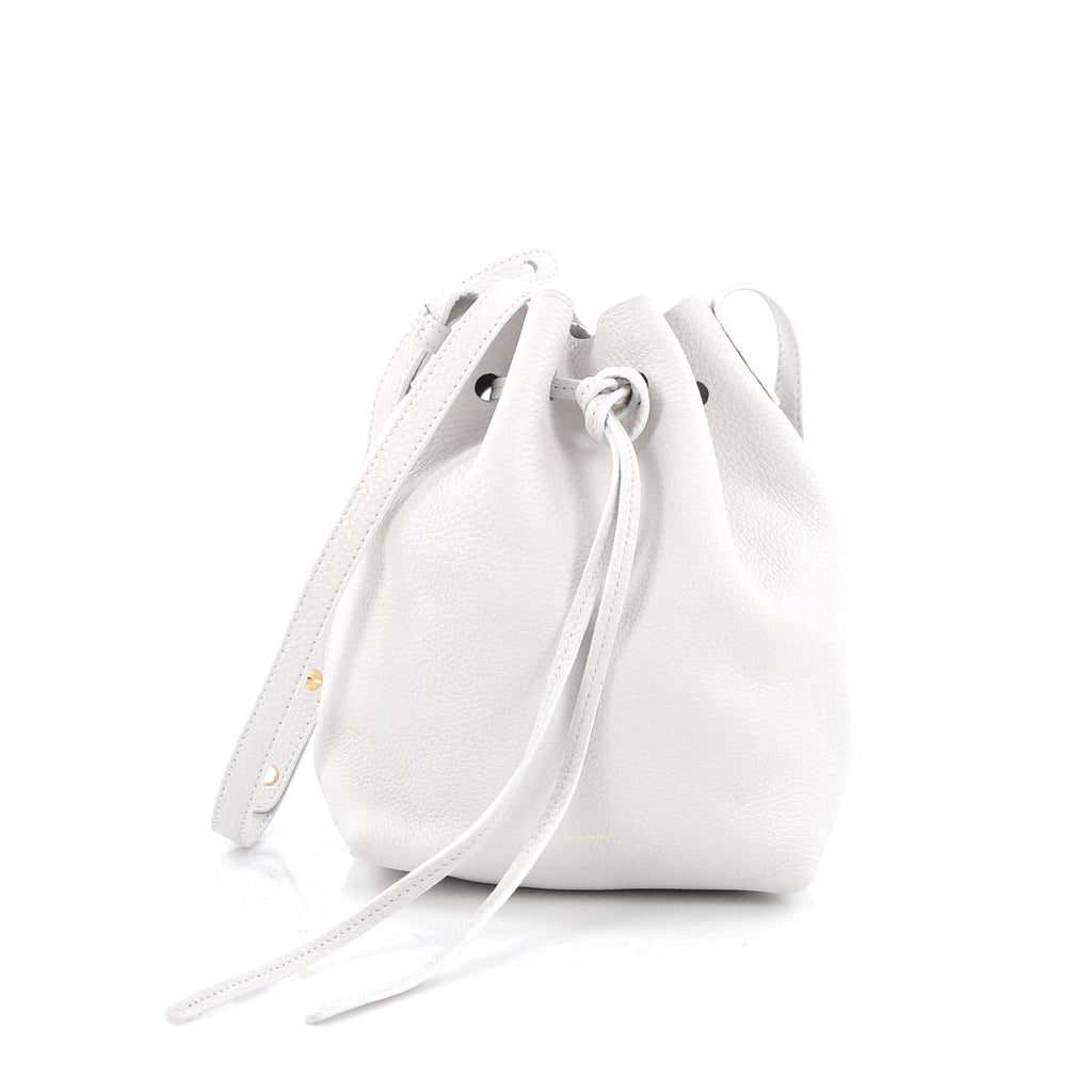 tumbled leather bucket bag