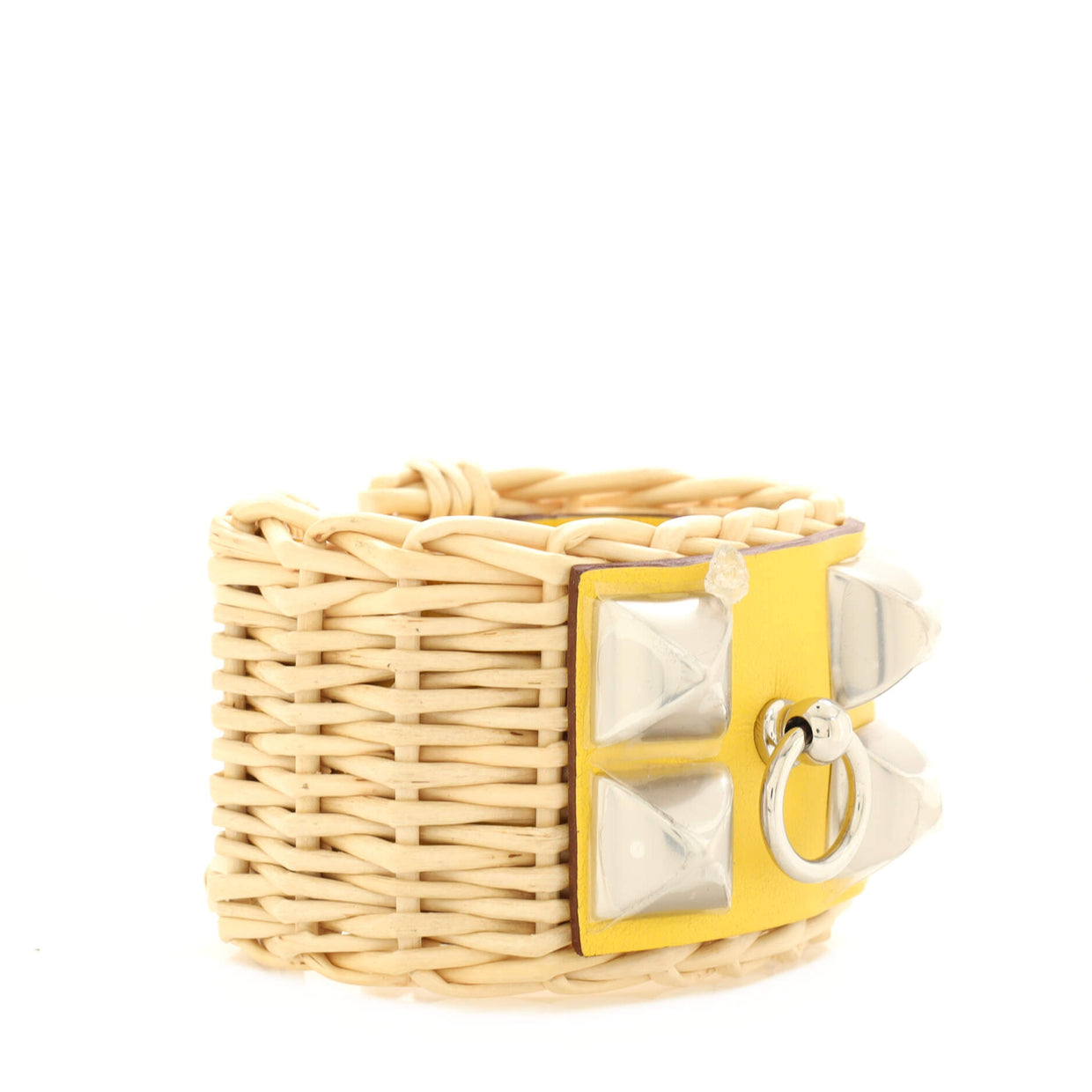 Hermes Medor Picnic Cuff Bracelet Wicker and Leather Neutral 178364189