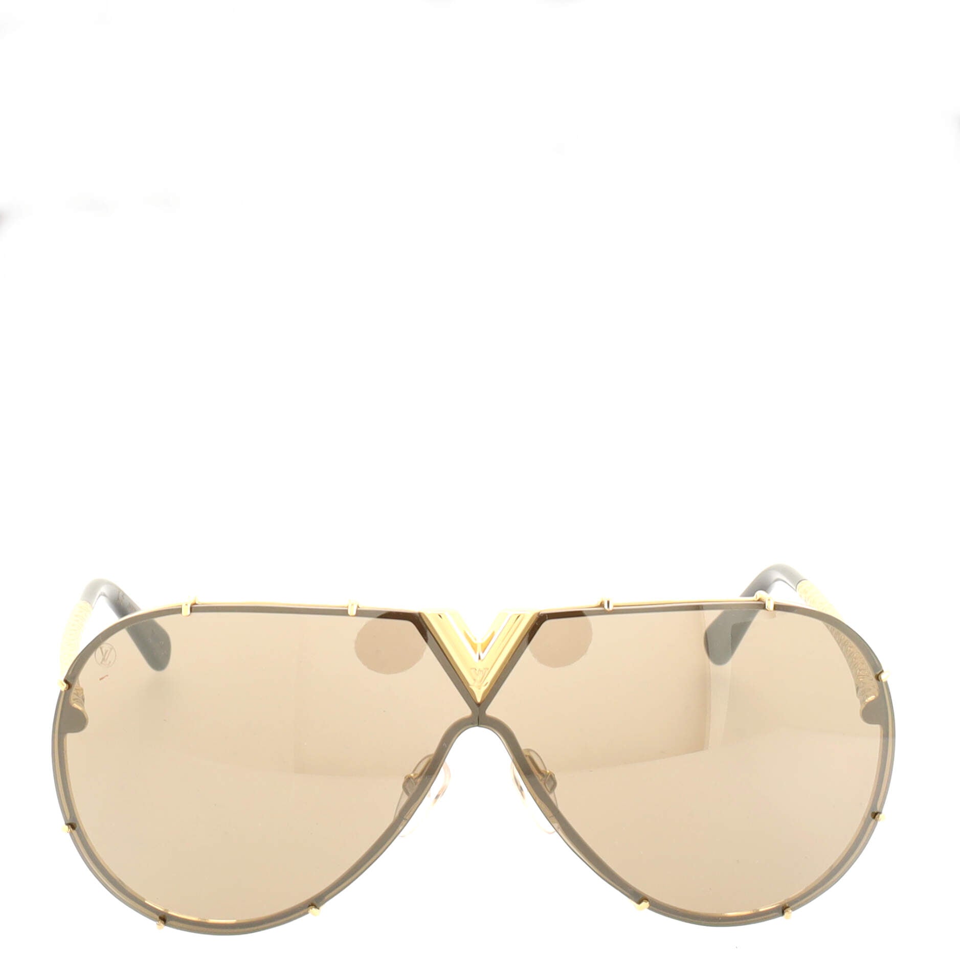 LOUIS VUITTON Metal LV Drive Sunglasses Z0897W Black Gold 1032350