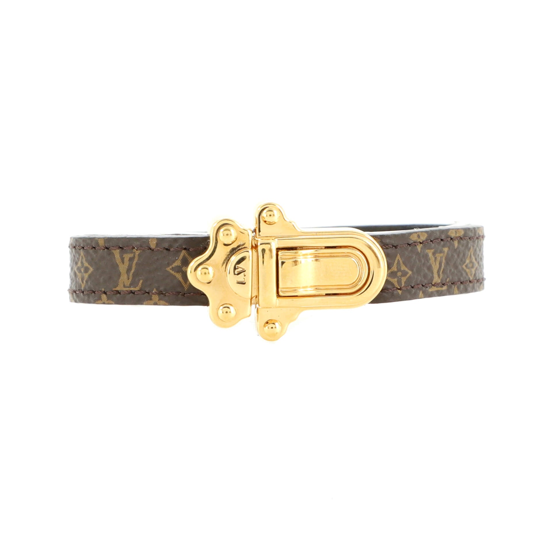 Louis Vuitton LV monogram leather heart bracelet Crazy in lock