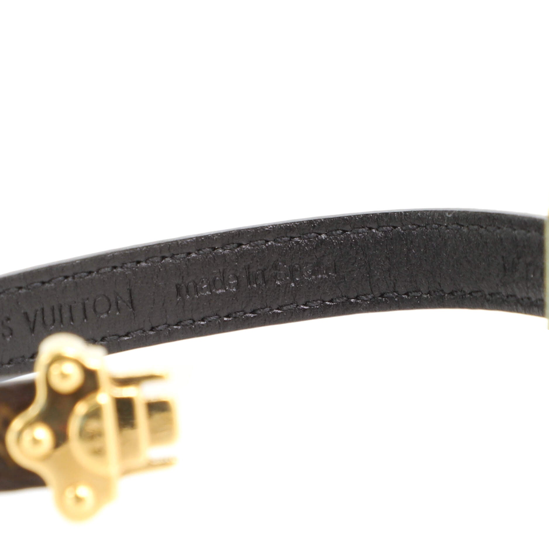 Louis Vuitton LV Trunk Reversible Leather Goods Bracelet Grey Monogram Canvas. Size 19