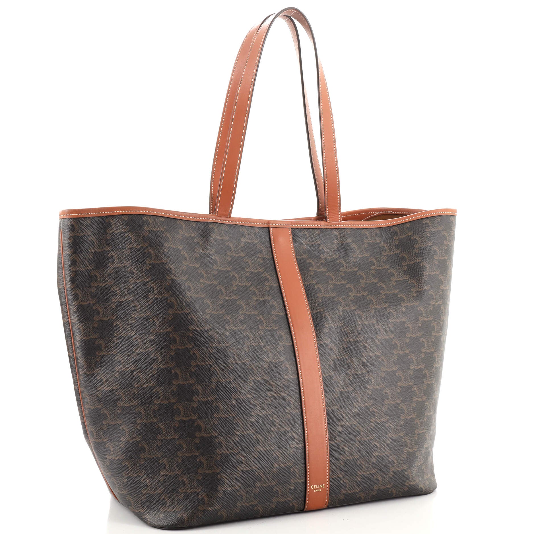 Celine - Mini Besace in Triomphe Canvas and Calfskin Brown for Women - 24S