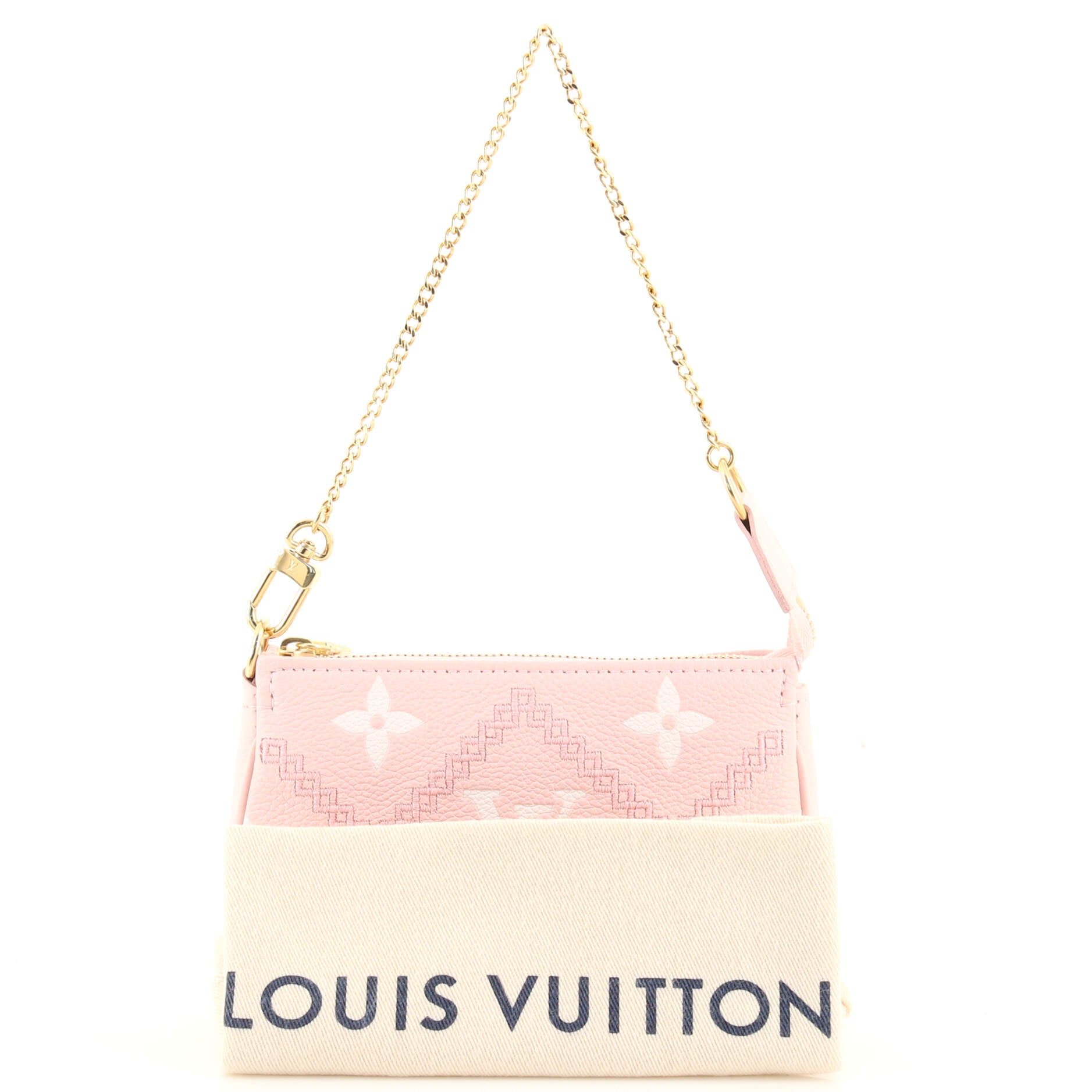 Louis Vuitton broderies Pochette Accessoires Mini Pink Giant Monogram Empreinte