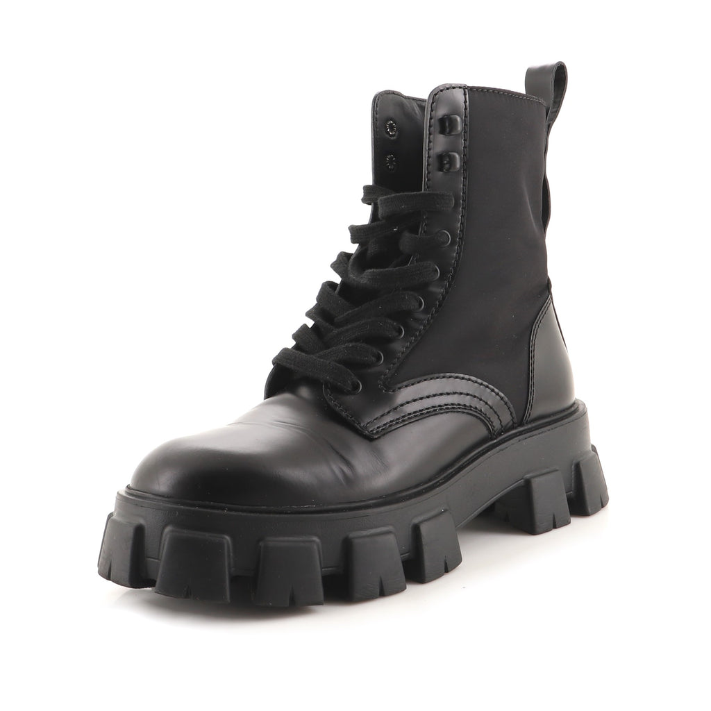 Prada Monolith Combat Boots Leather and Nylon Black 1796731